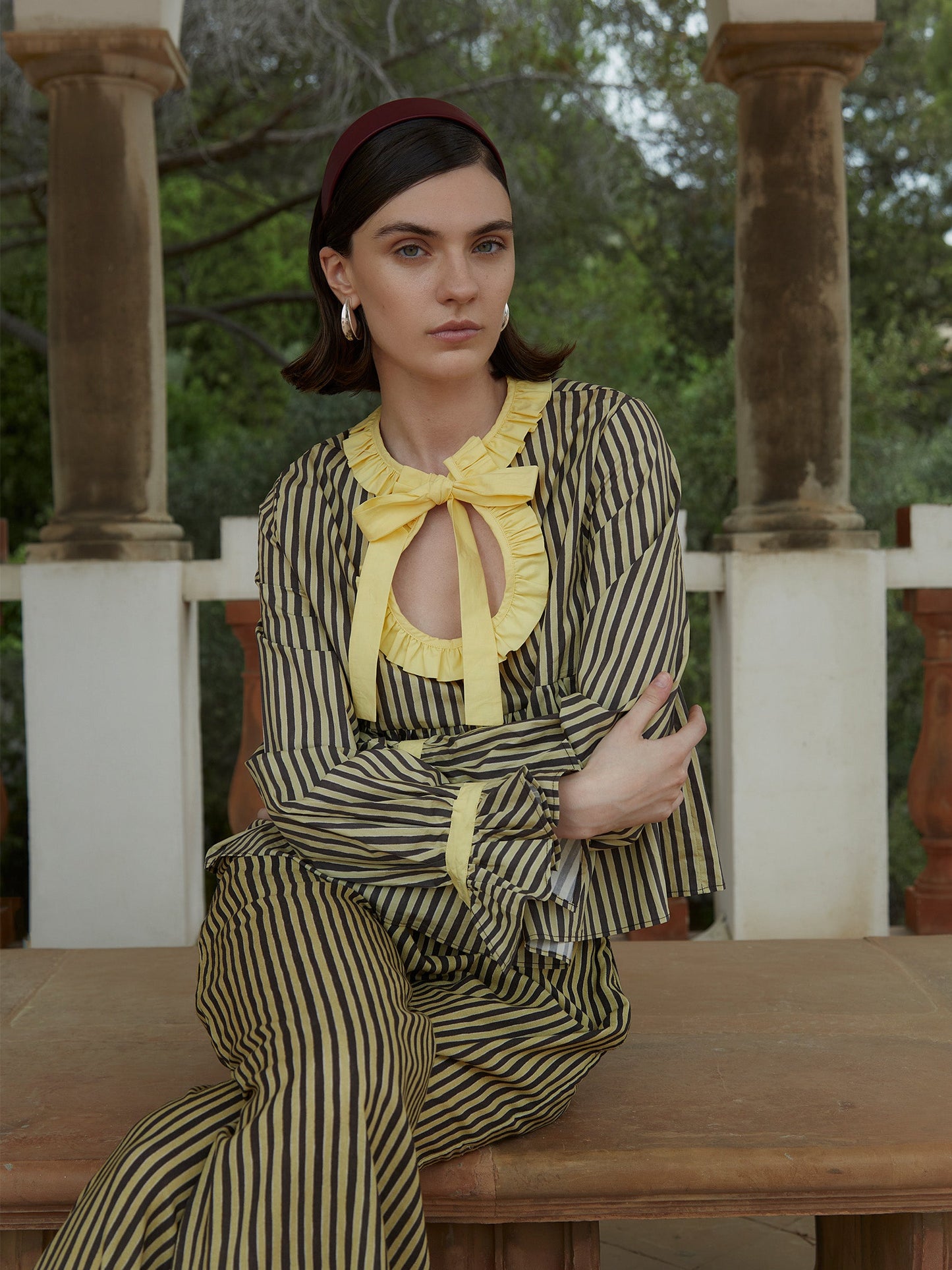 Striped Starlit Yellow Blouse