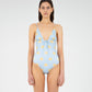 Illusion Sun-Printed Blue Swimsuit