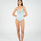 Illusion Sun-Printed Blue Swimsuit