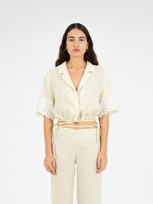 Aurora Linen Beige Top