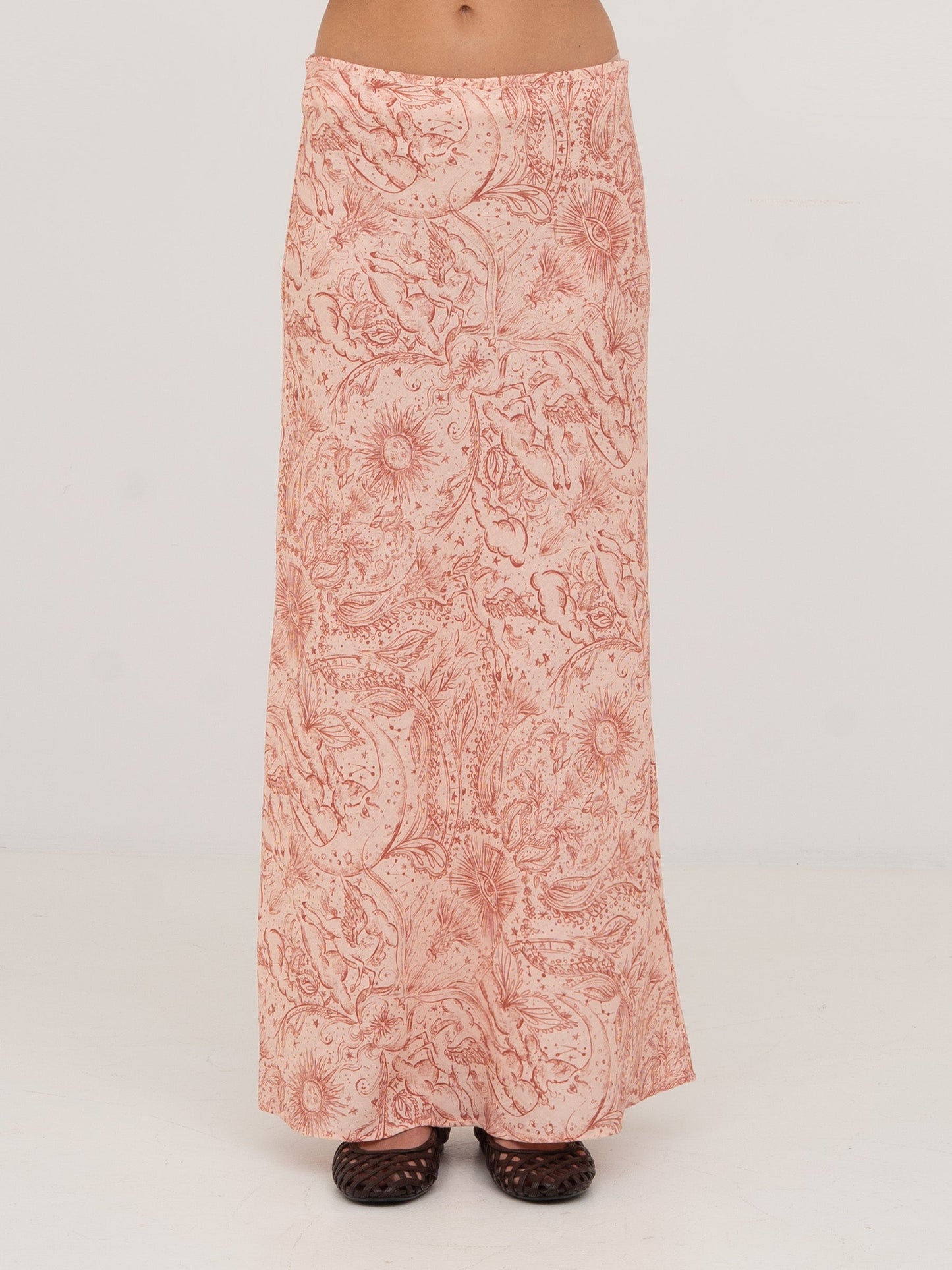 Sophia Pink Solar System-Printed Skirt