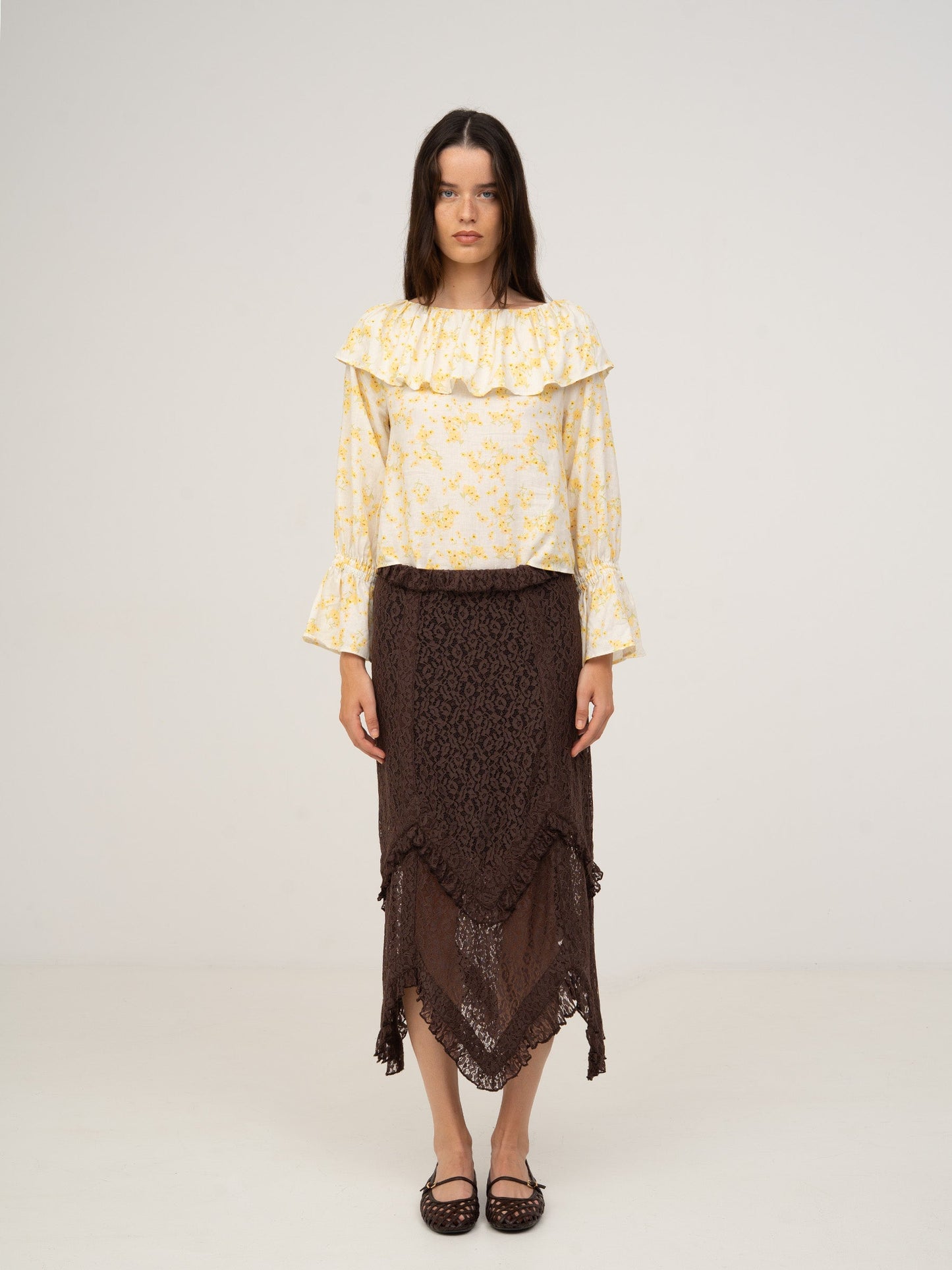 Chocolat Brown Lace Skirt