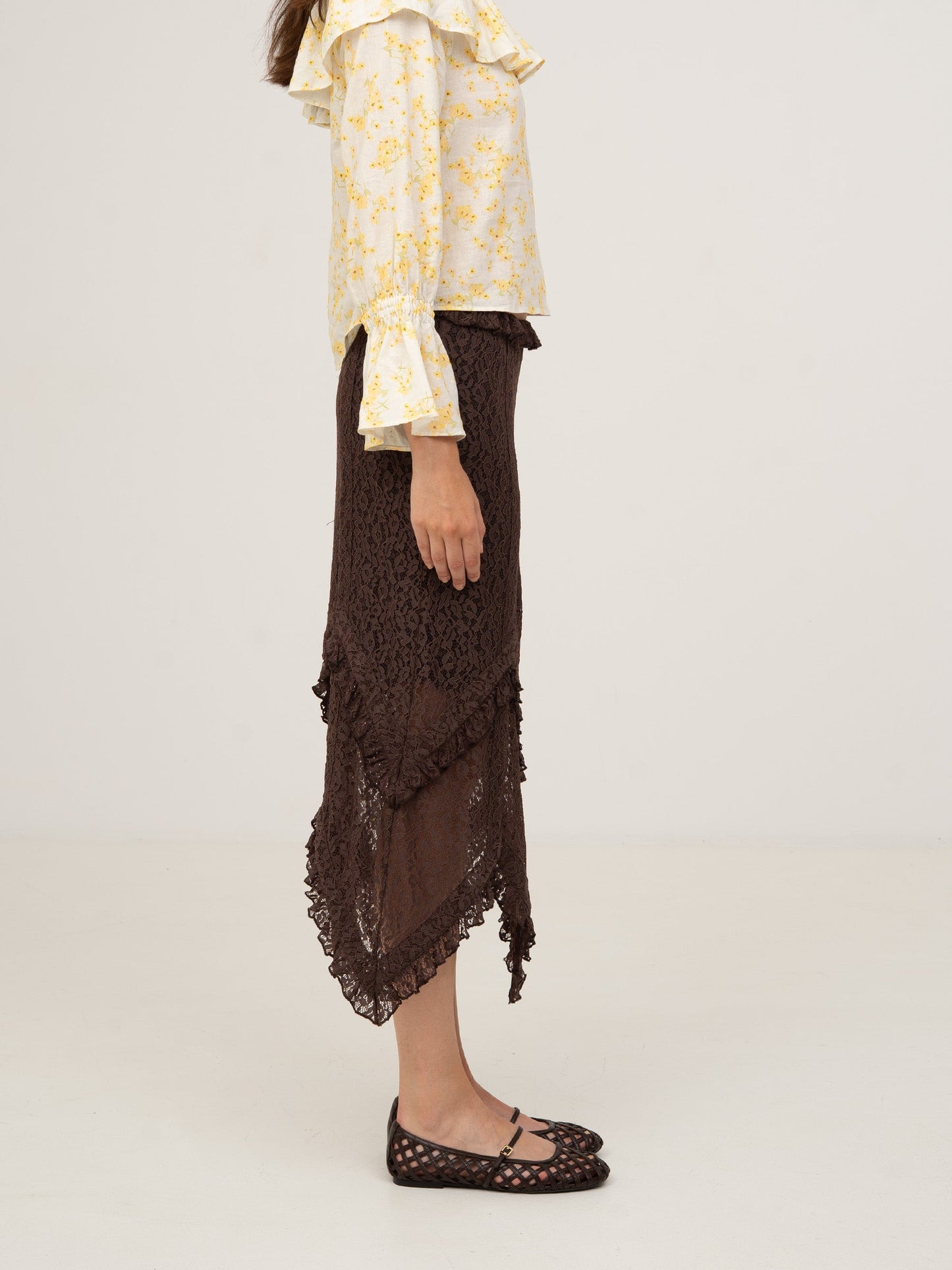 Chocolat Brown Lace Skirt