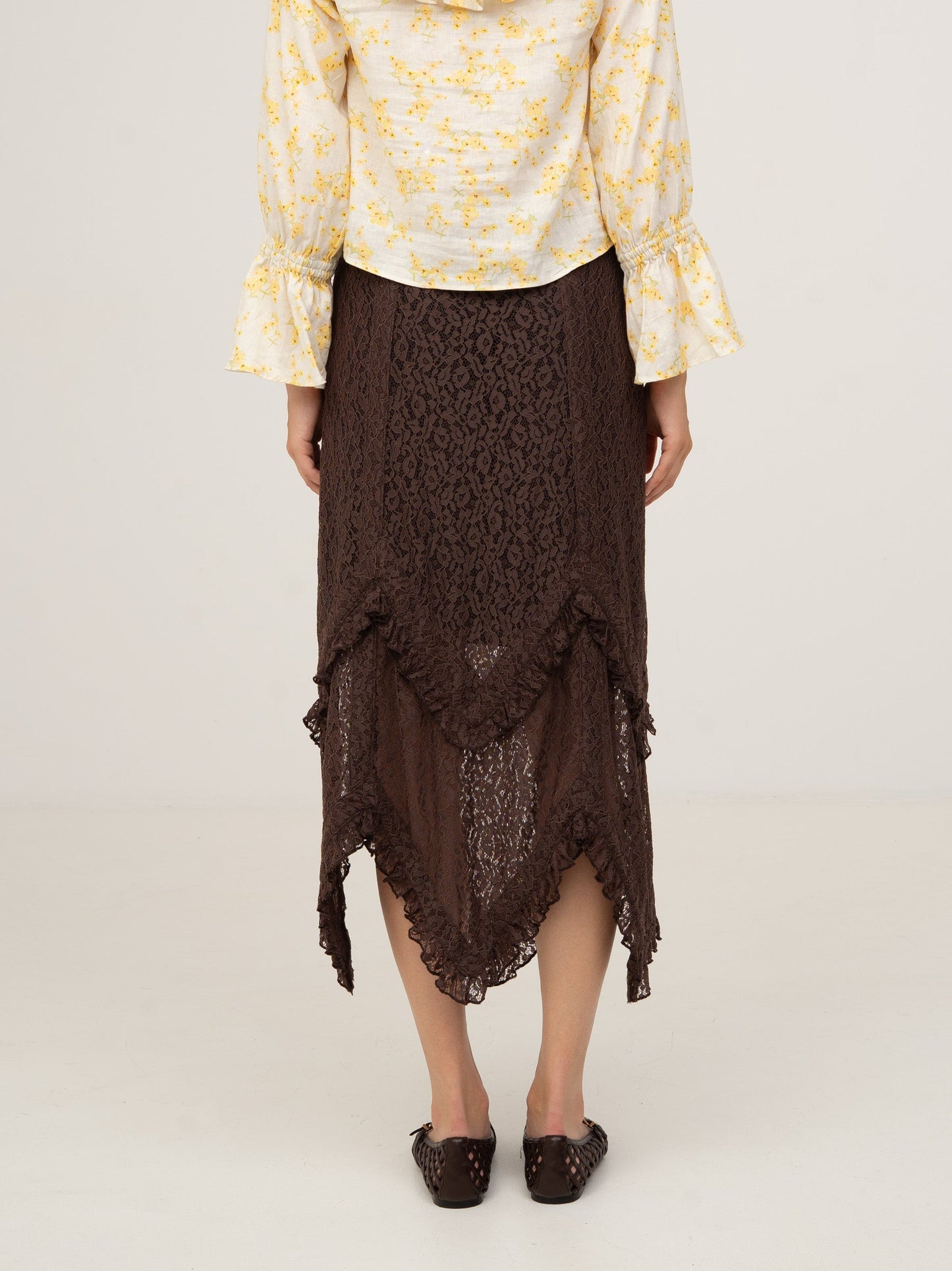 Chocolat Brown Lace Skirt