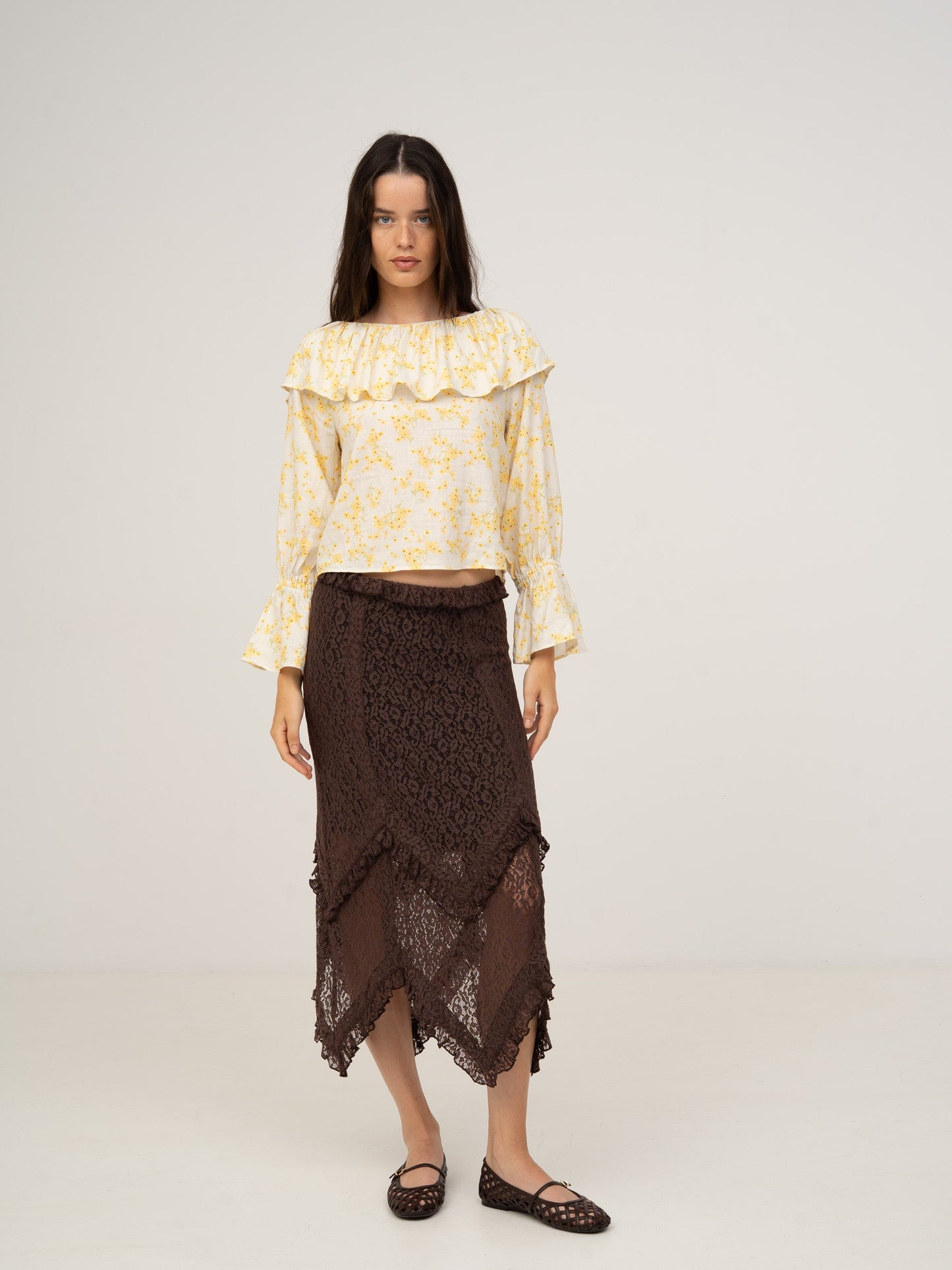 Chocolat Brown Lace Skirt