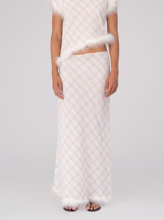 Plaid Balance Feather Skirt