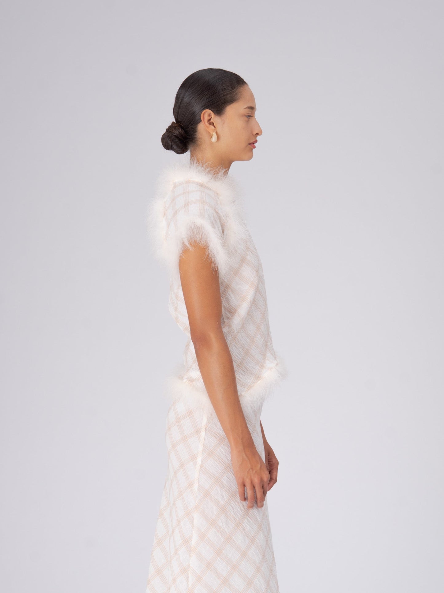 Plaid Balance Feather Skirt