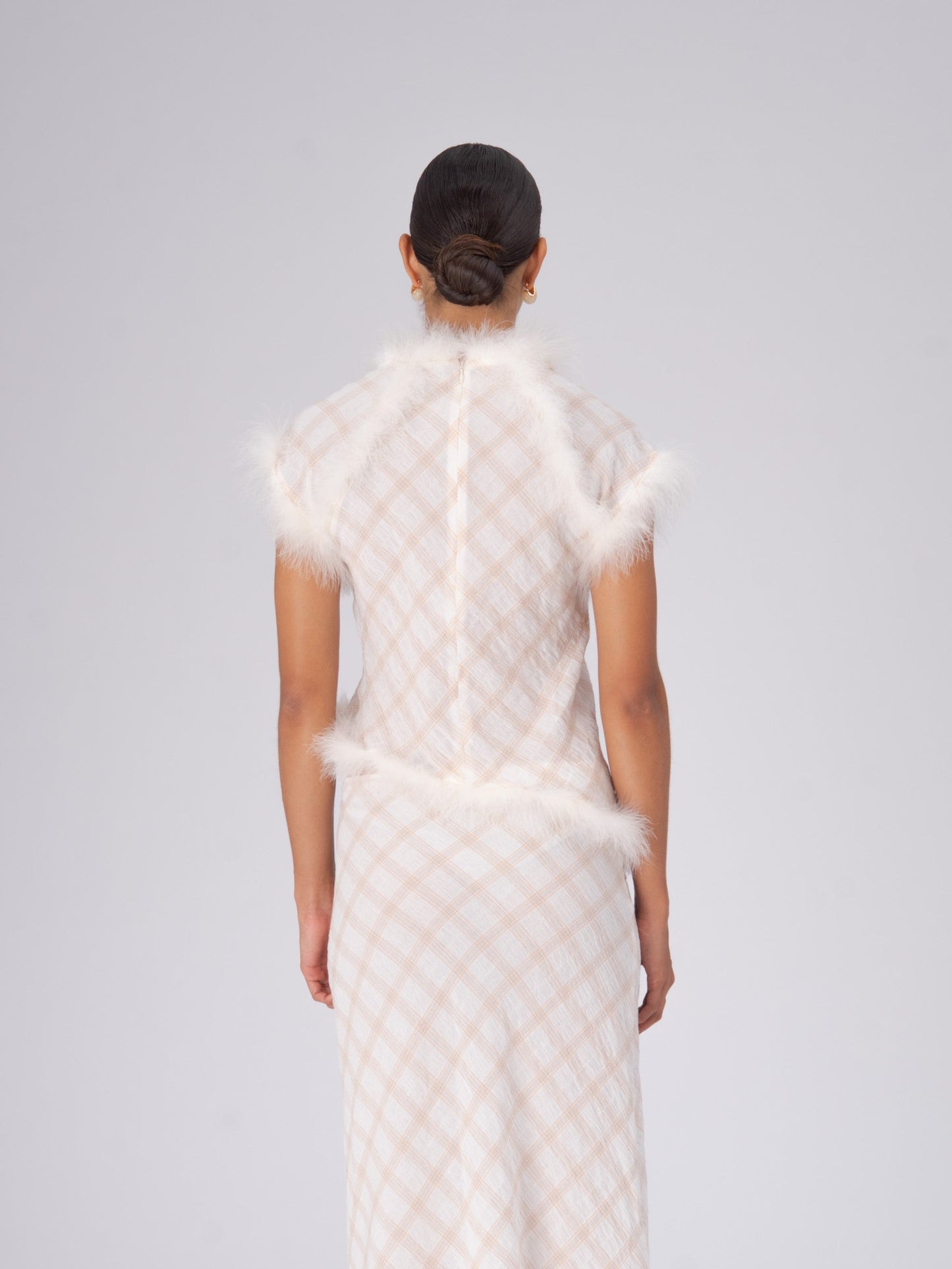 Plaid Balance Feather Skirt