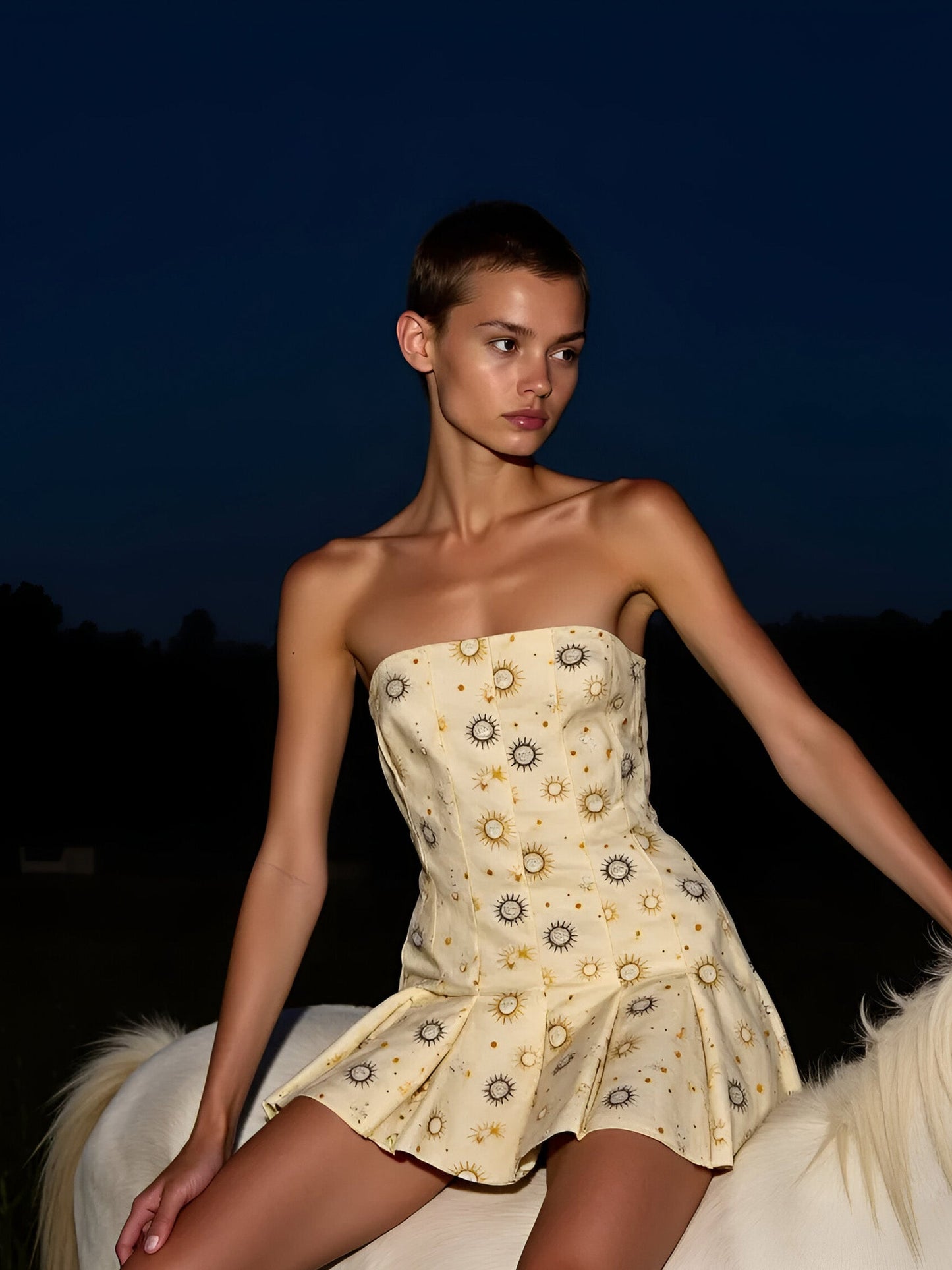 Priest Solar System-Printed Mini Dress