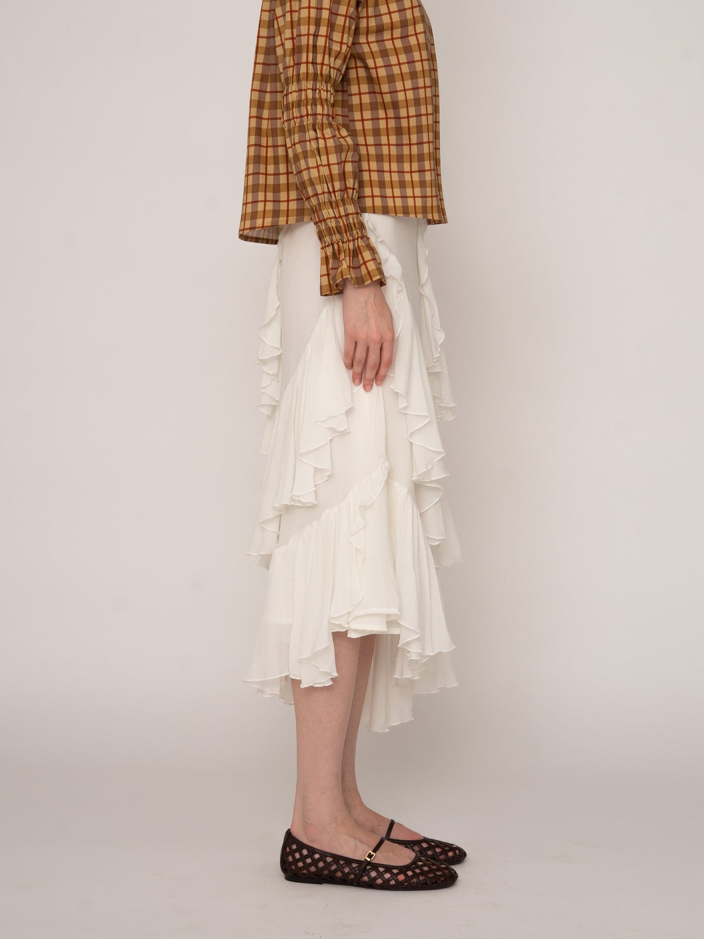 Mousse White Midi Skirt