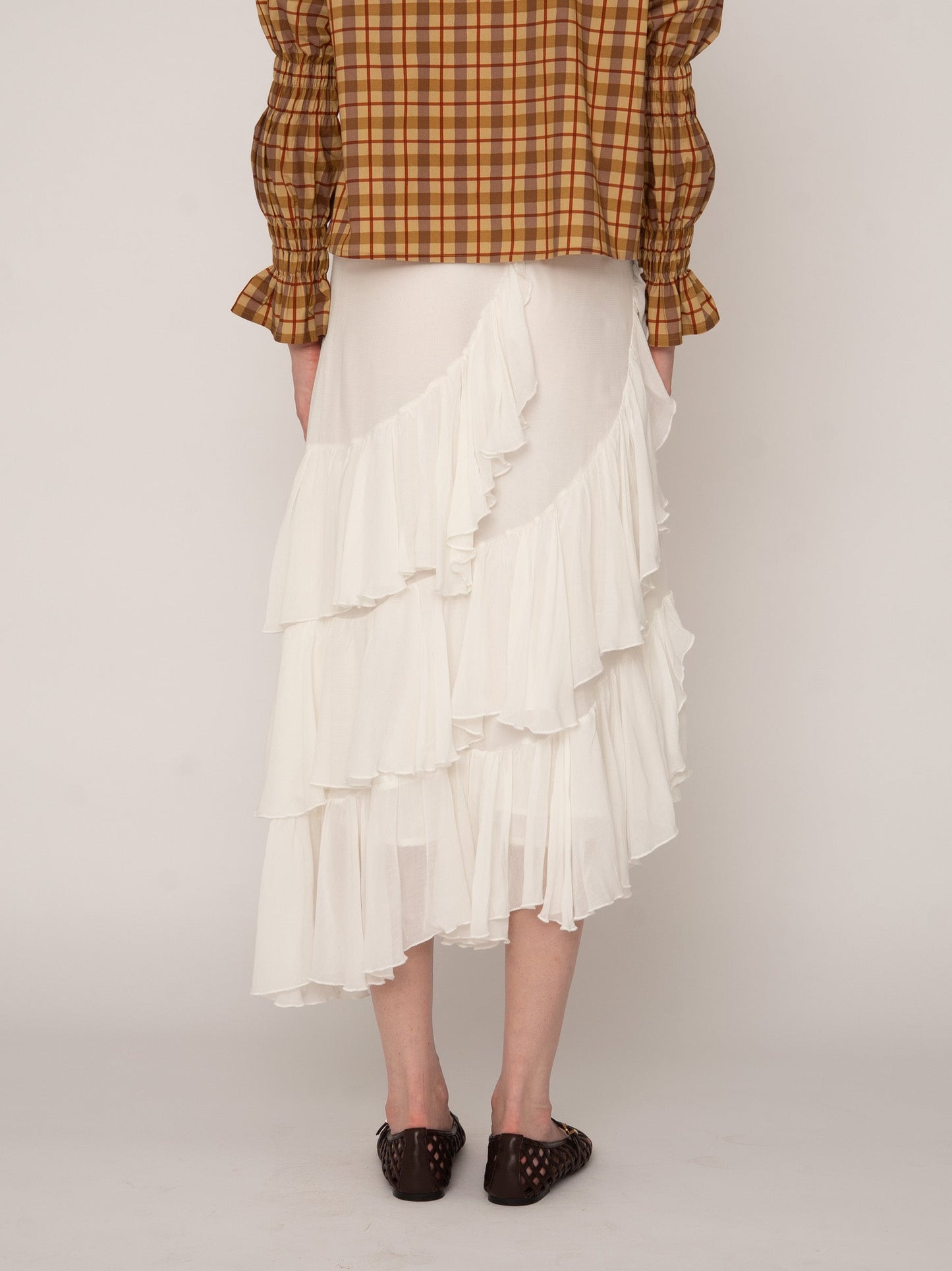 Mousse White Midi Skirt