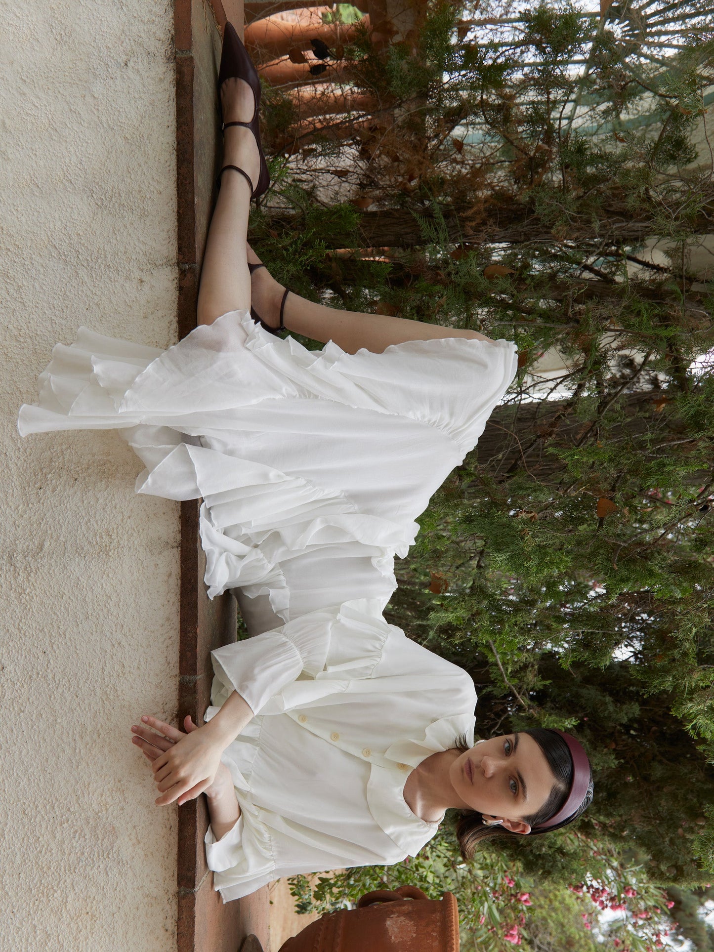 Mousse White Midi Skirt