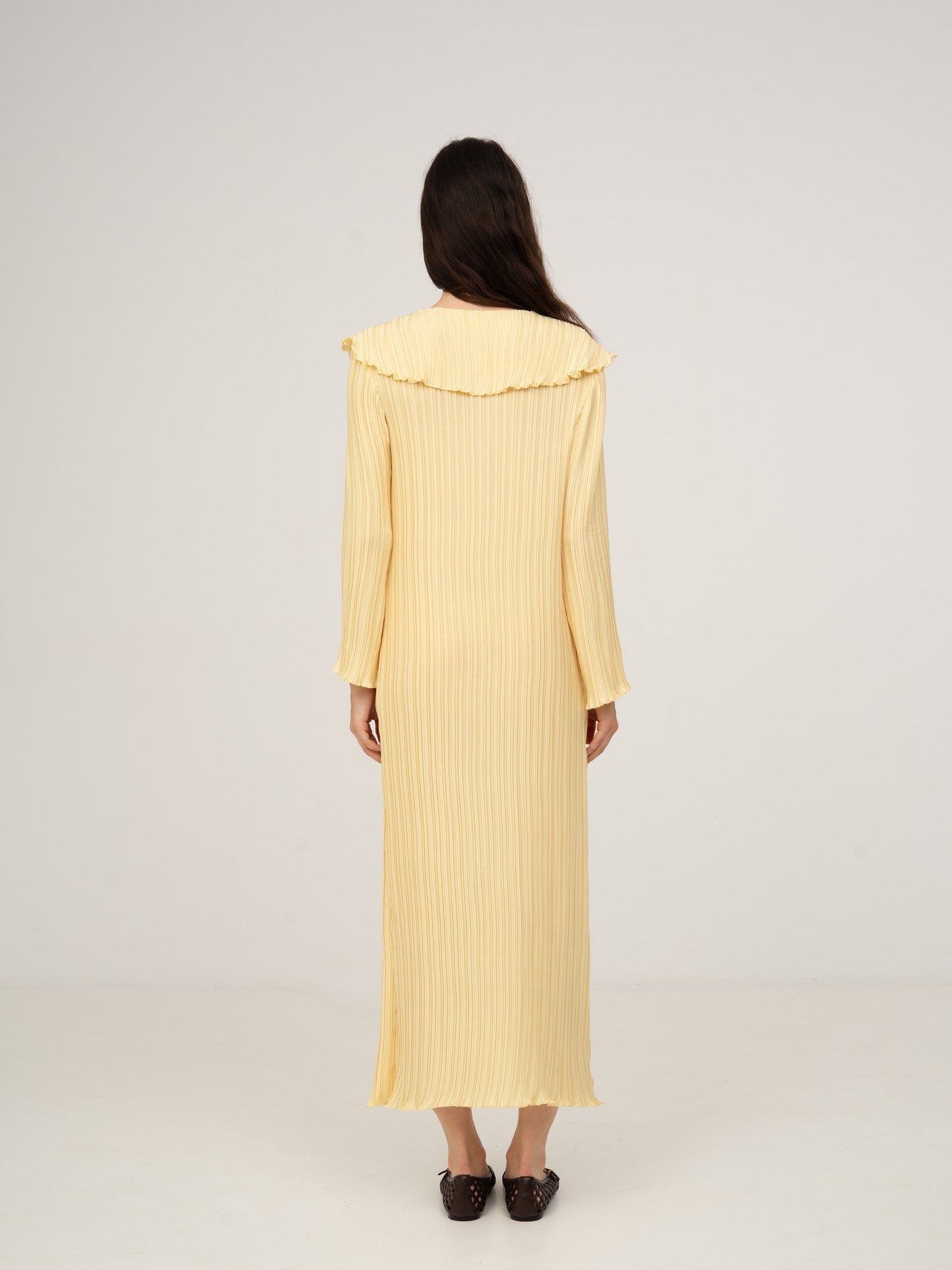 Beurre Long Yellow Pleated Dress