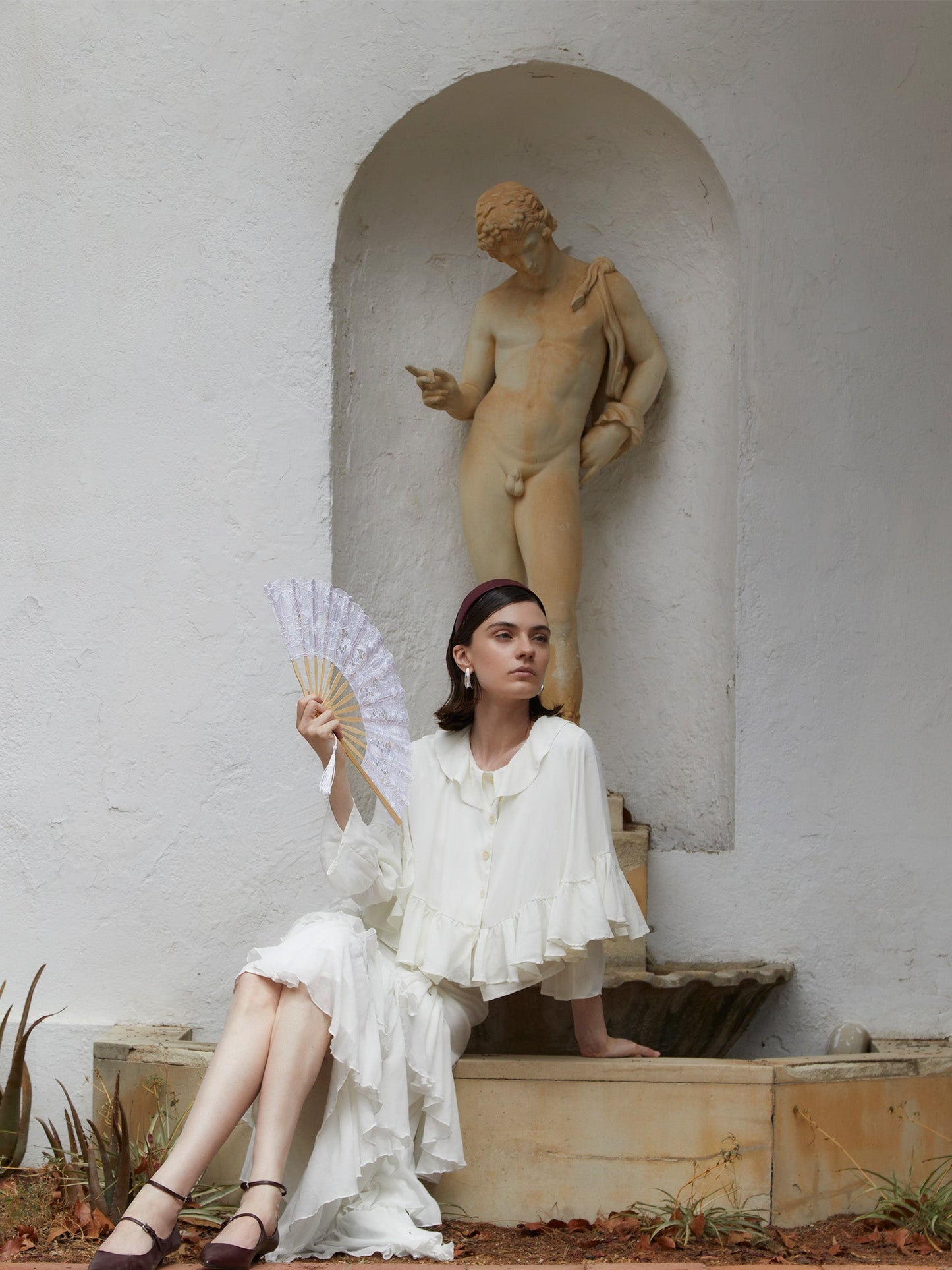 Mousse White Midi Skirt