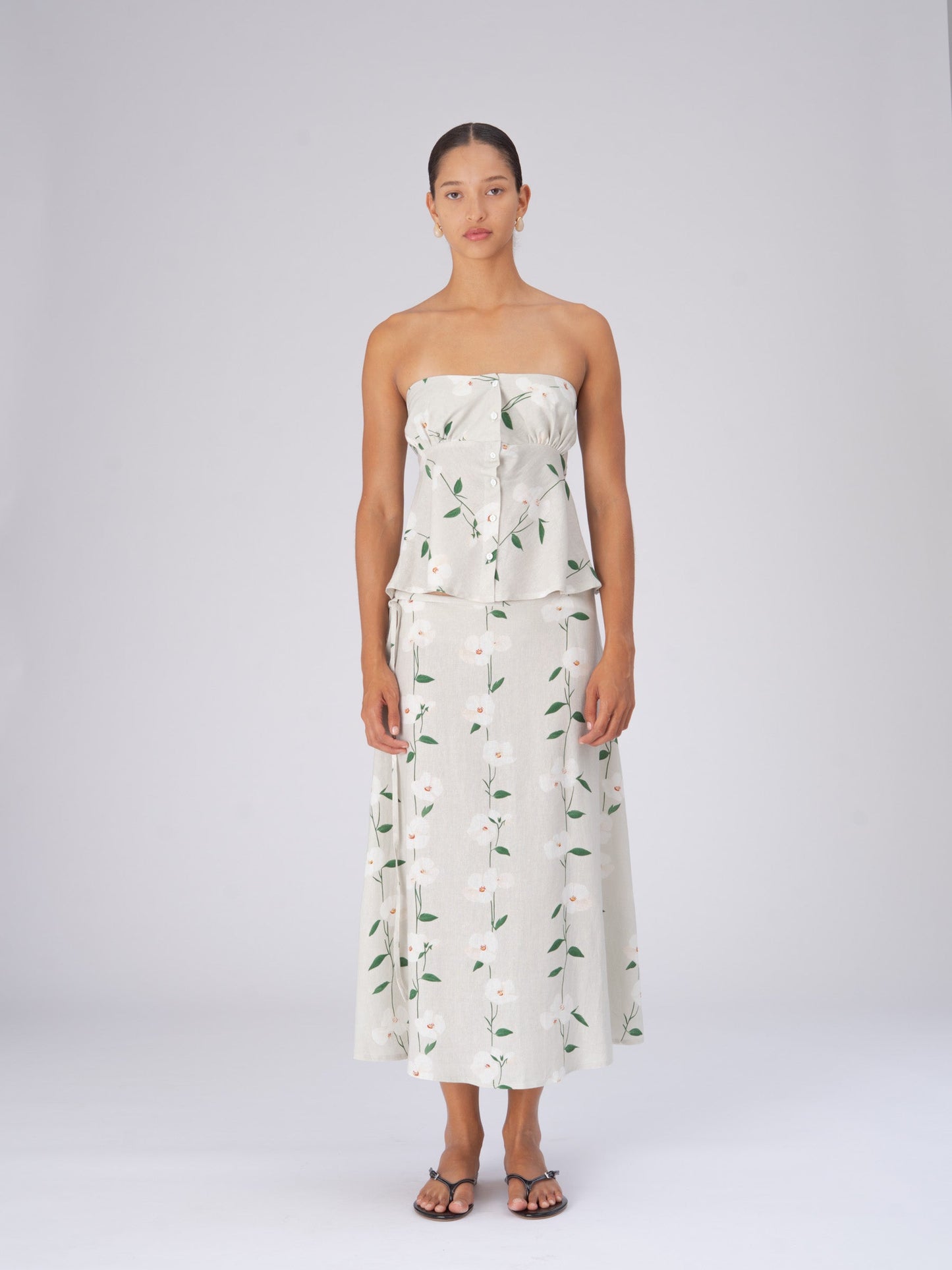 Summer Harlequin Flower Print Skirt