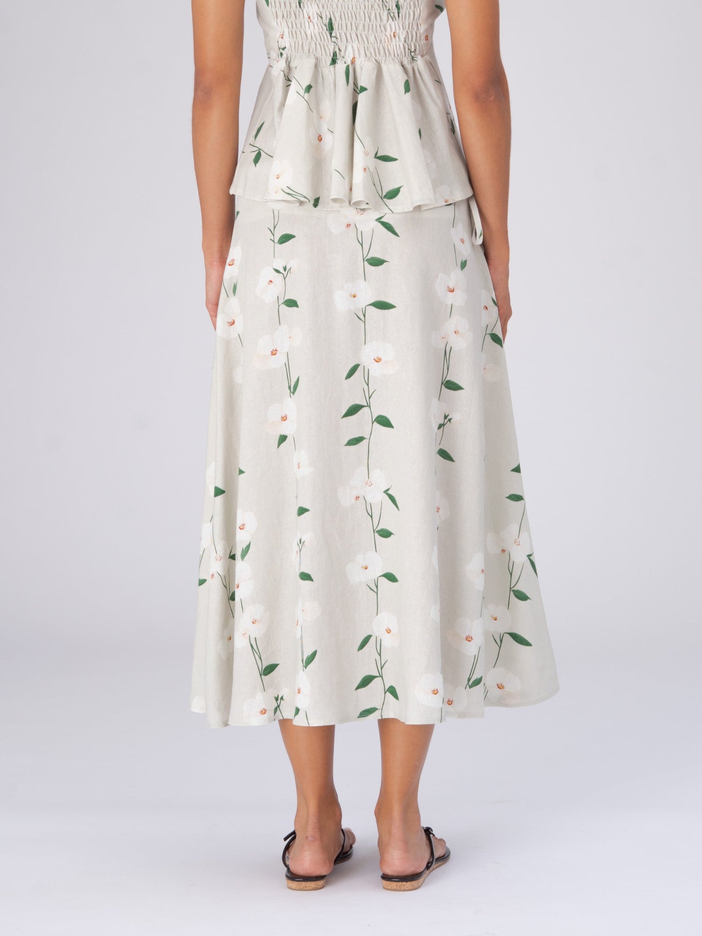 Summer Harlequin Flower Print Skirt