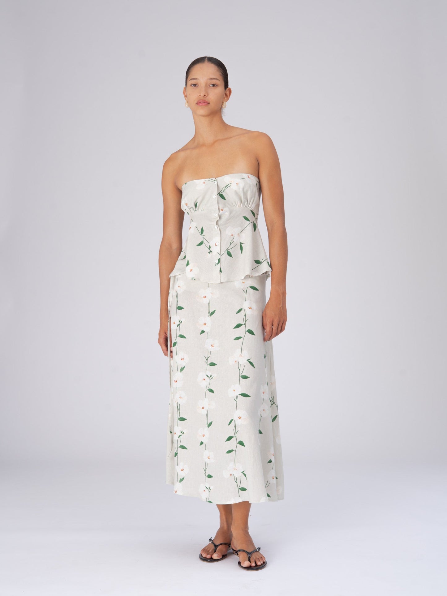 Summer Harlequin Flower Print Skirt