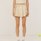 Volley Cream Wrap Mini Tennis Skirt