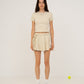 Volley Cream Wrap Mini Tennis Skirt