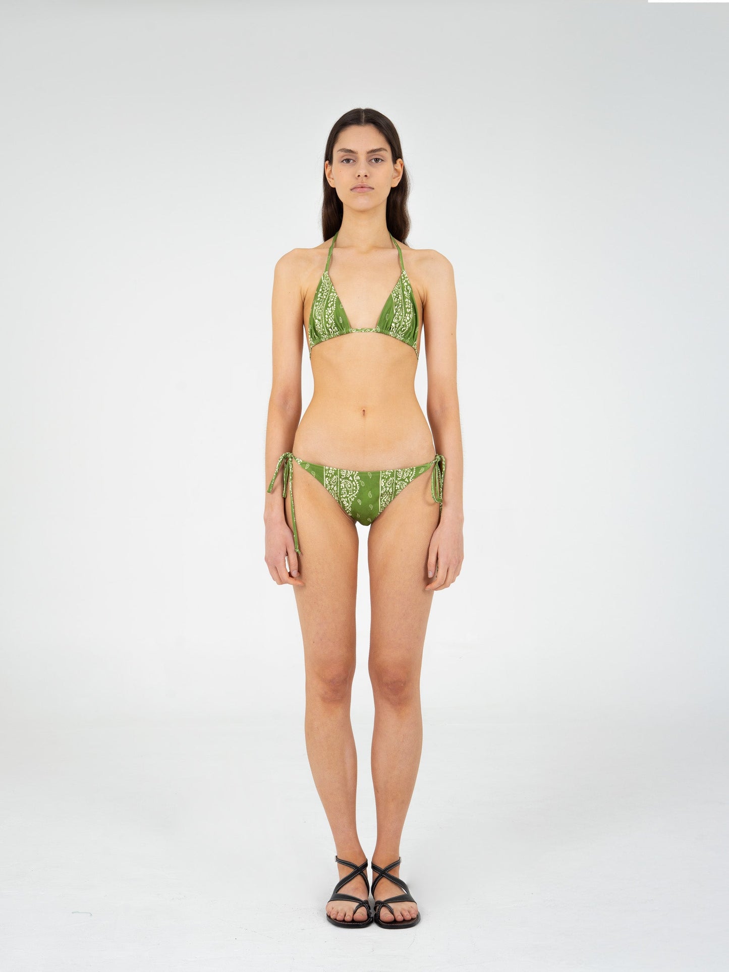 Master Green Paisley-Style Print Bikini Bottom