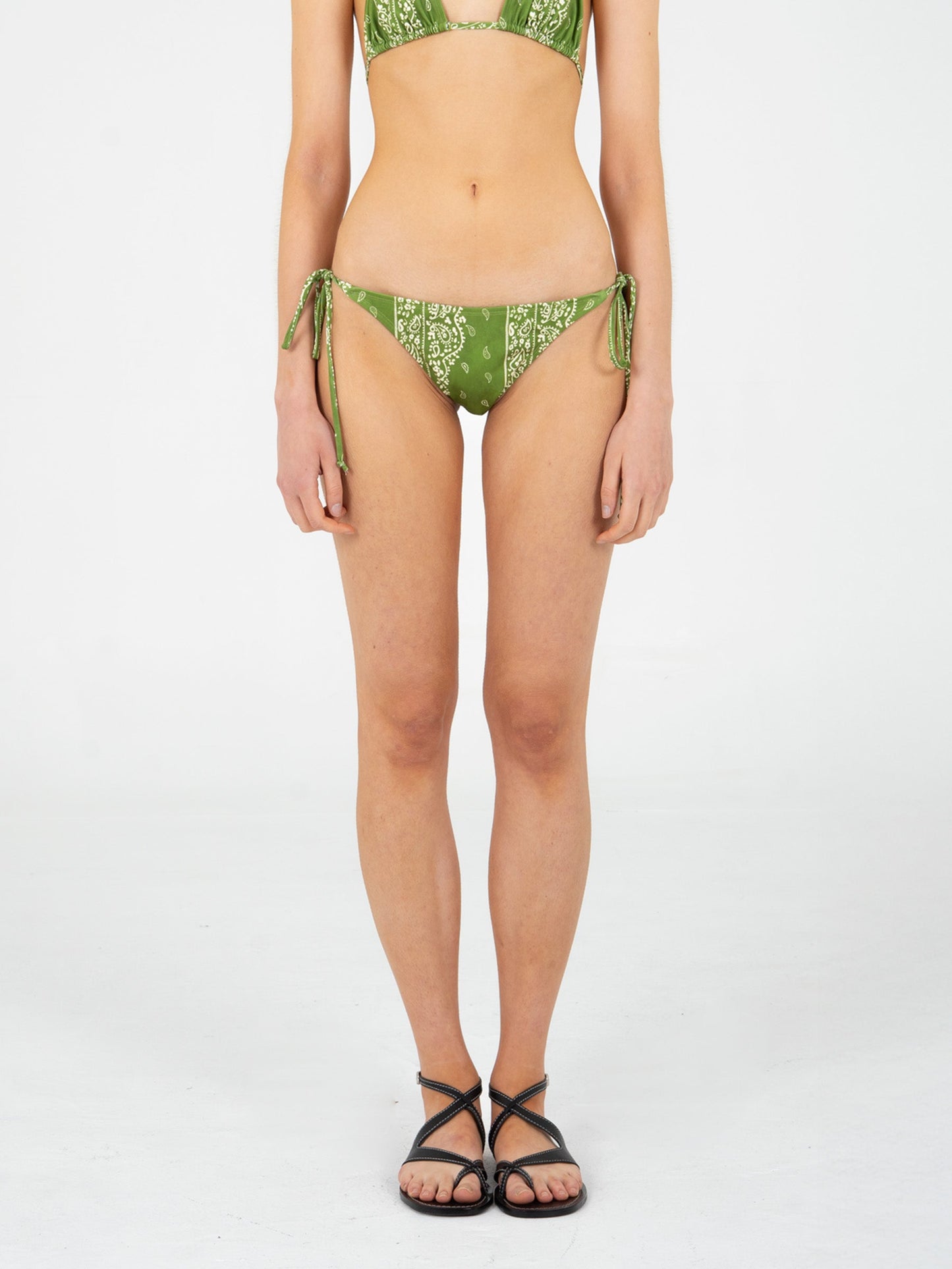 Master Green Paisley-Style Print Bikini Bottom