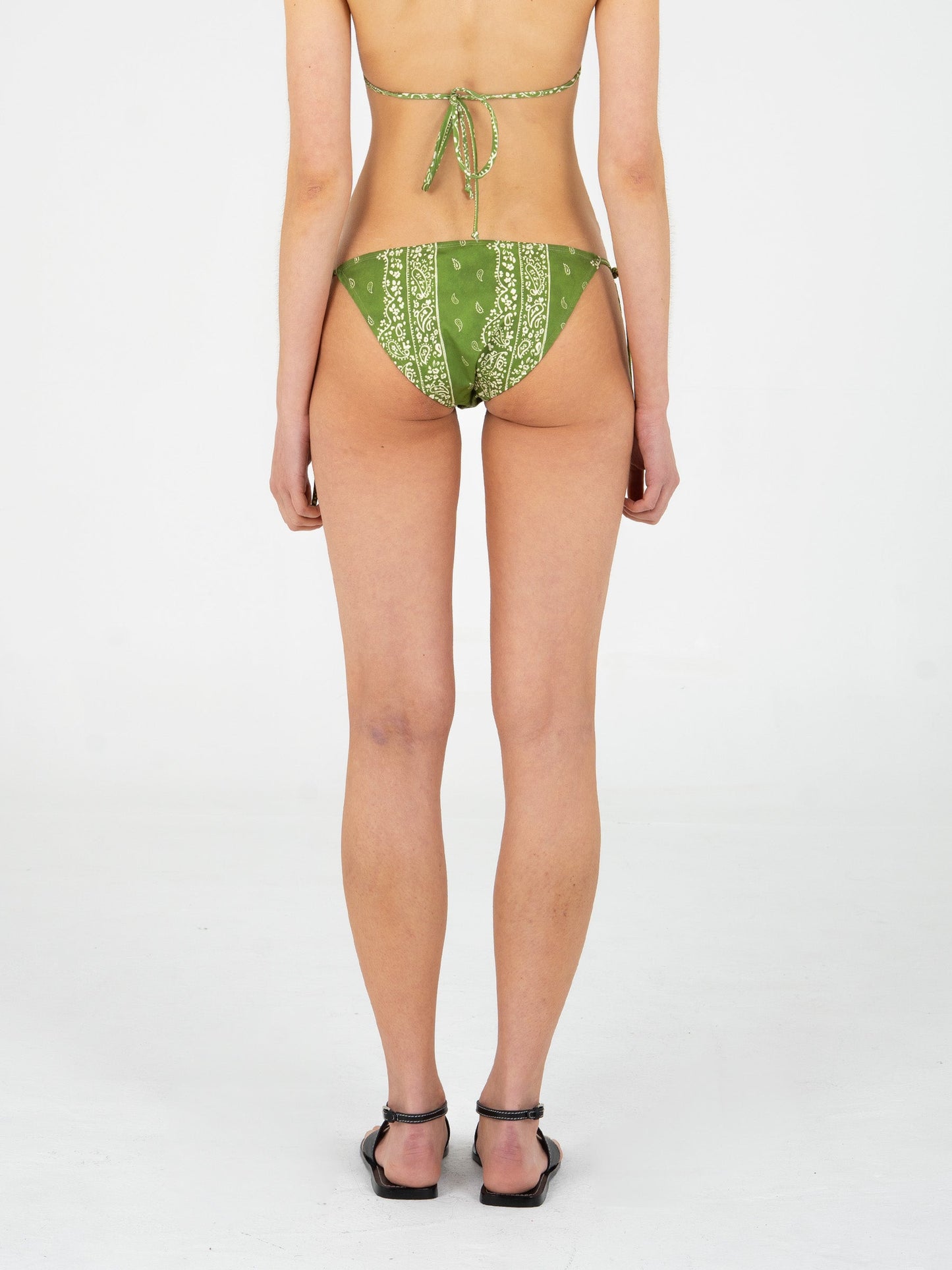 Master Green Paisley-Style Print Bikini Bottom