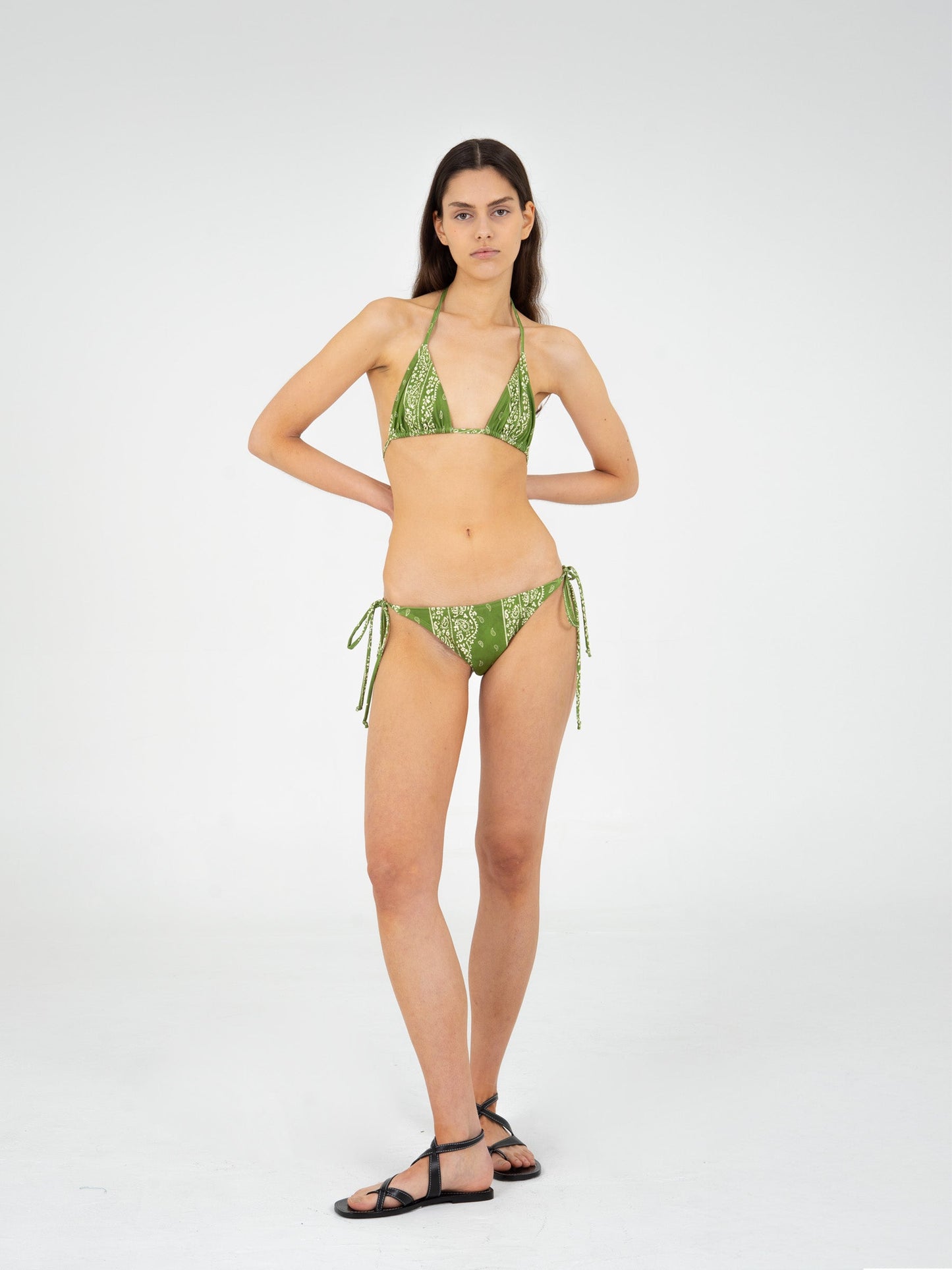Master Green Paisley-Style Print Bikini Bottom