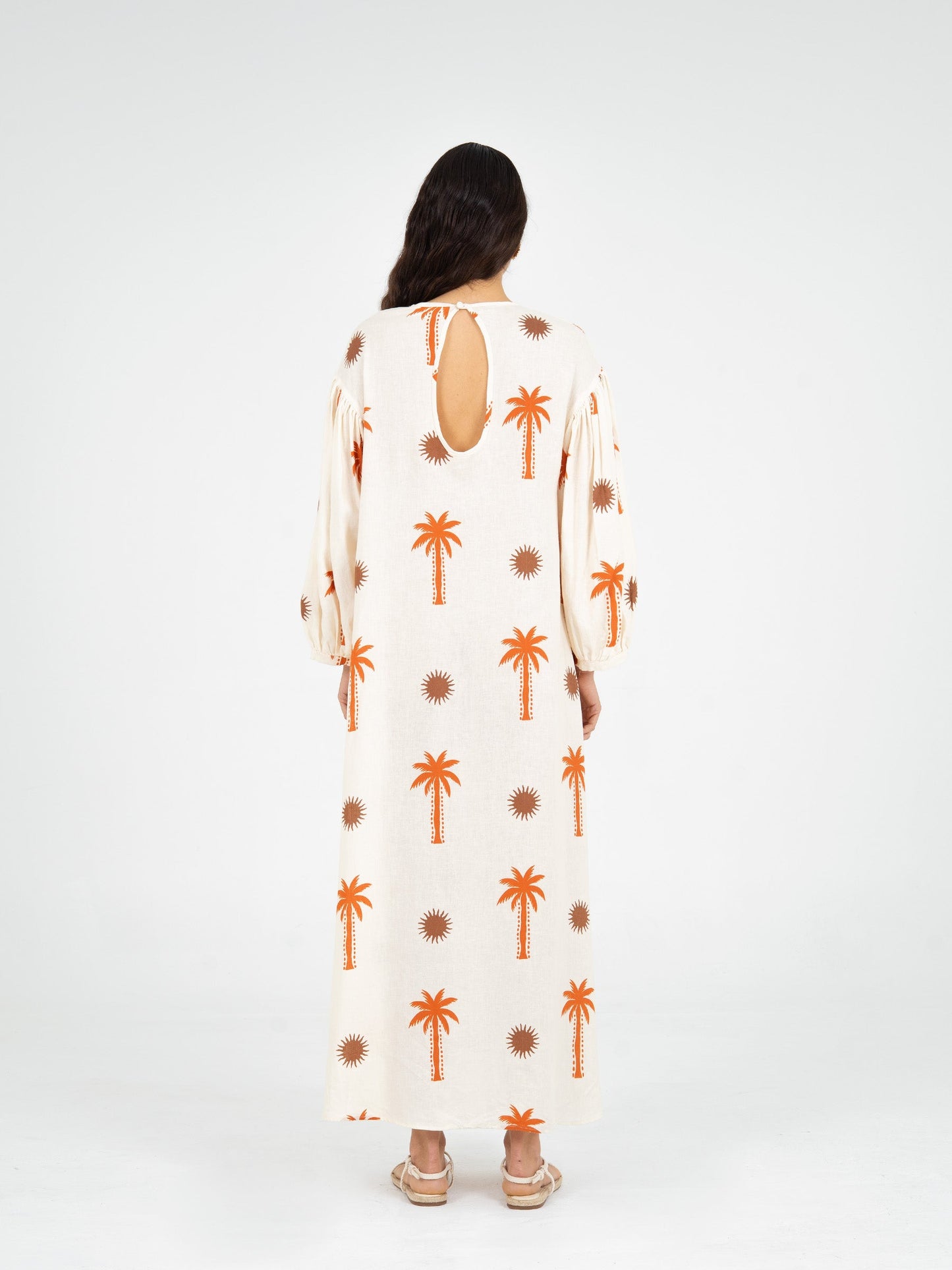Lux Palm-Printed Maxi Dress