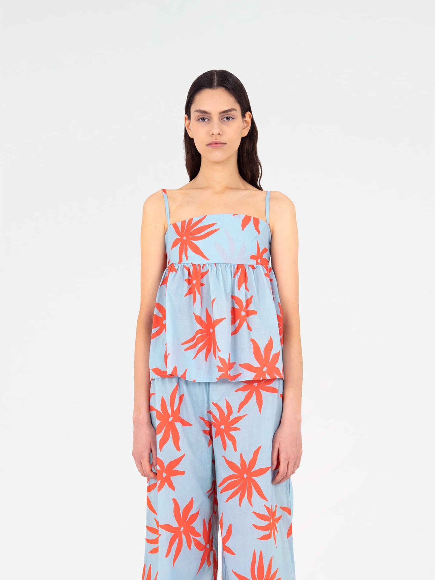 Magician Floral Print Blue Top