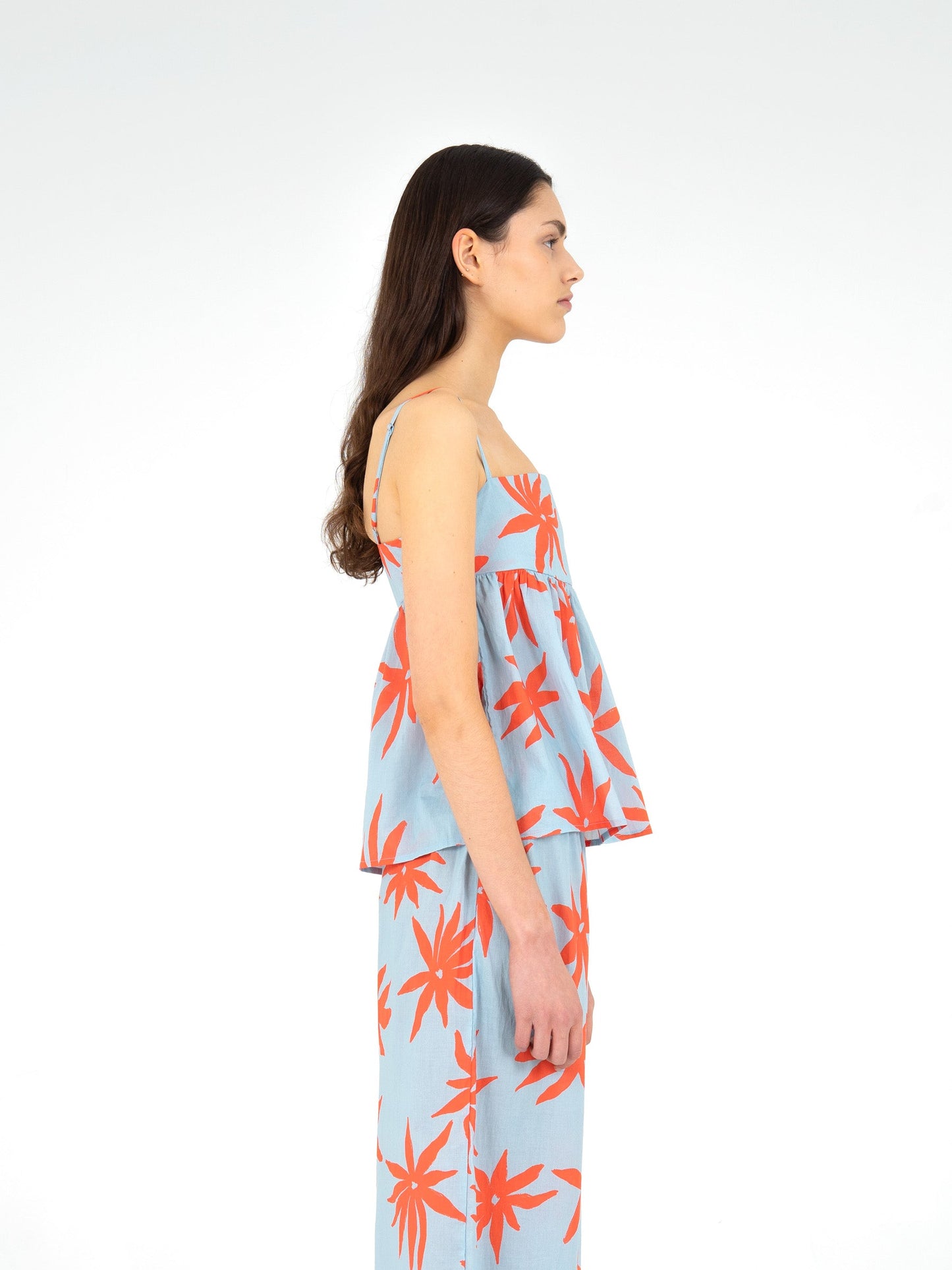 Magician Floral Print Blue Top