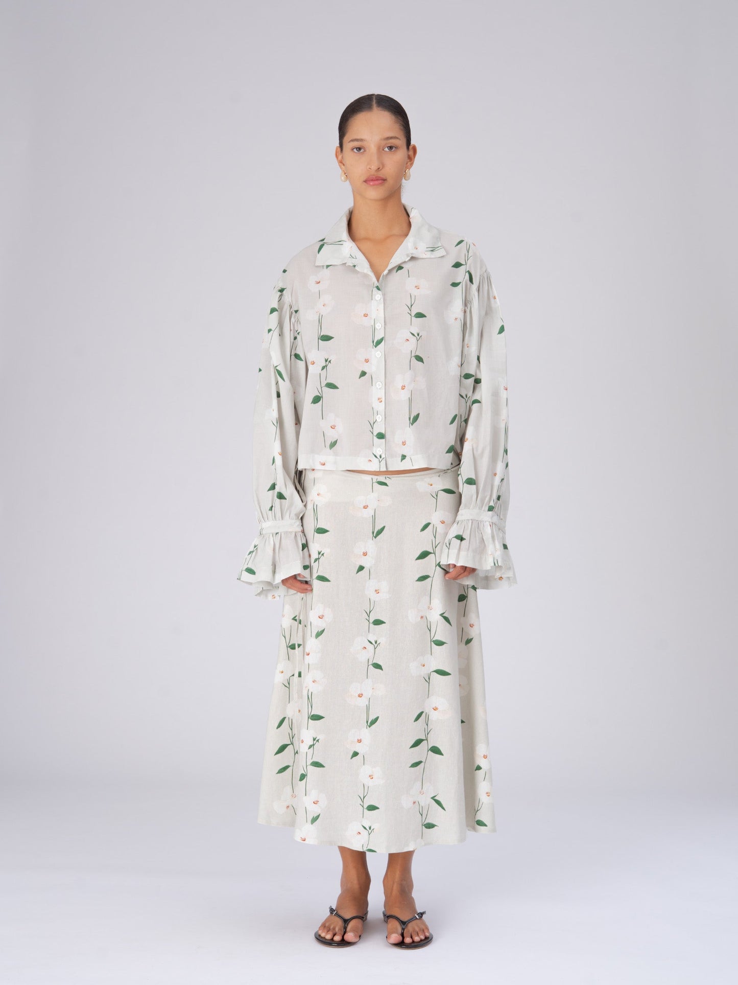 Long Floral Spirit Flower Print Shirt