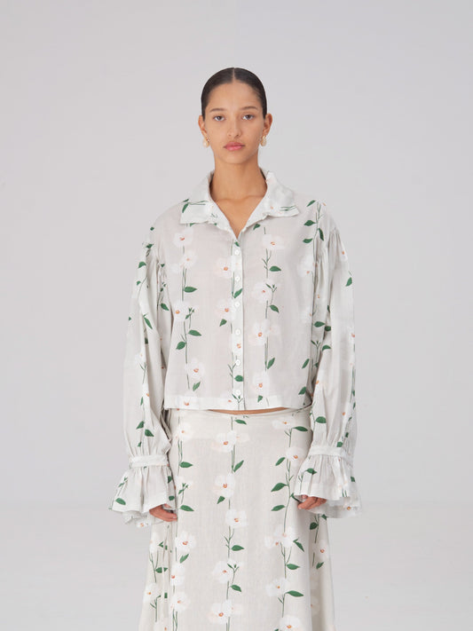 Long Floral Spirit Flower Print Shirt