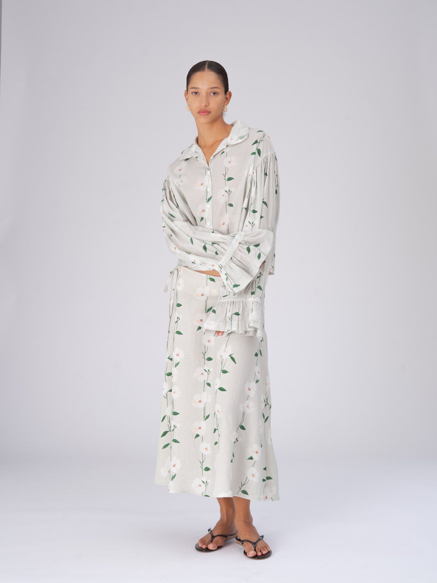 Long Floral Spirit Flower Print Shirt