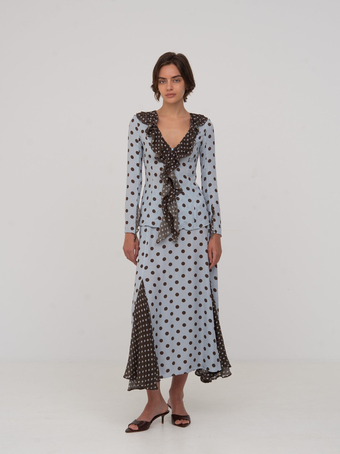 New Blue Polka Dot Skirt