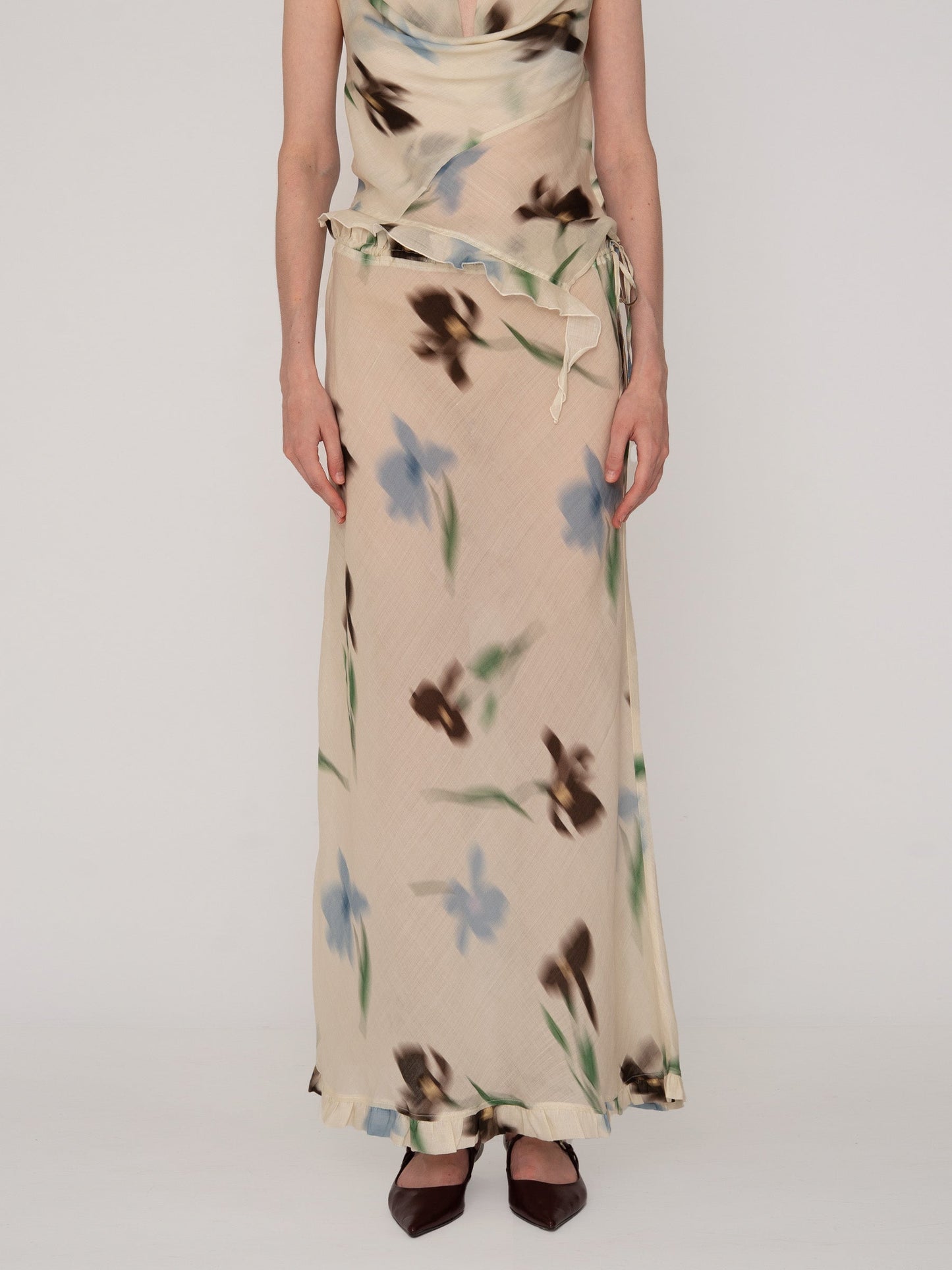 Summer Floral Print Ice Skirt