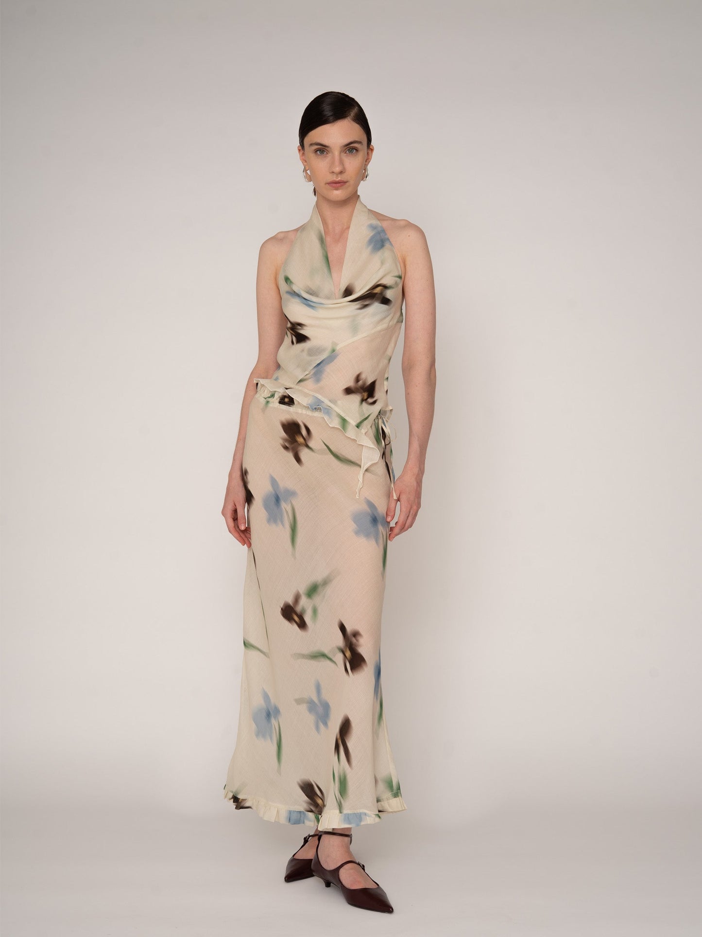 Summer Floral Print Ice Skirt