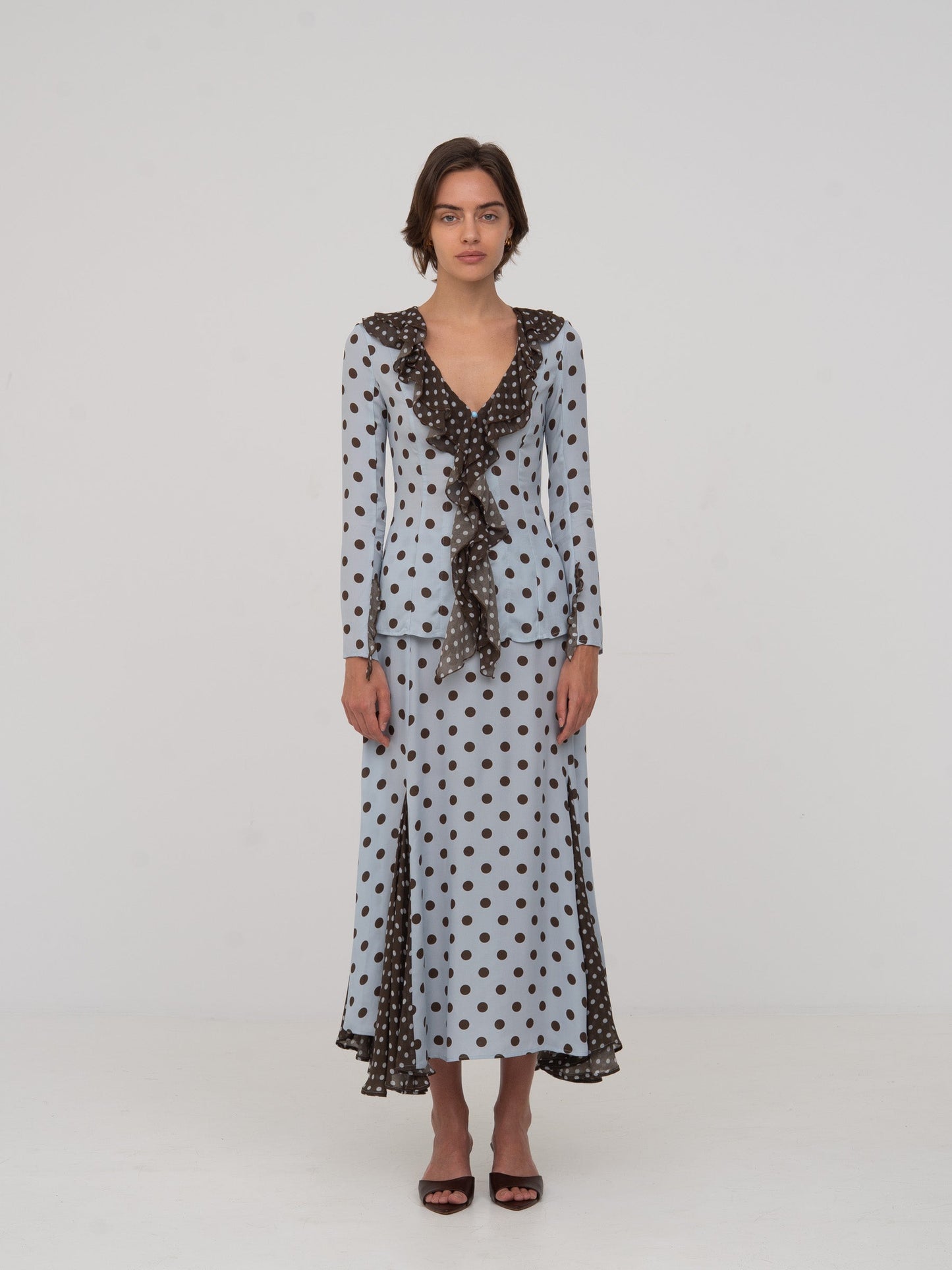 New Blue Polka Dot Blouse