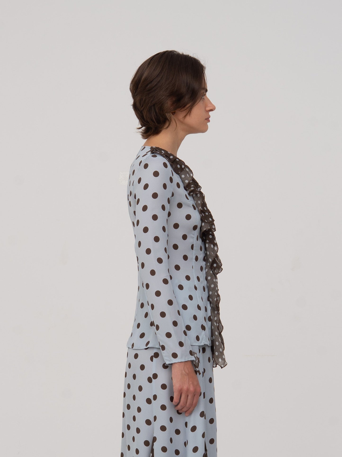 New Blue Polka Dot Blouse