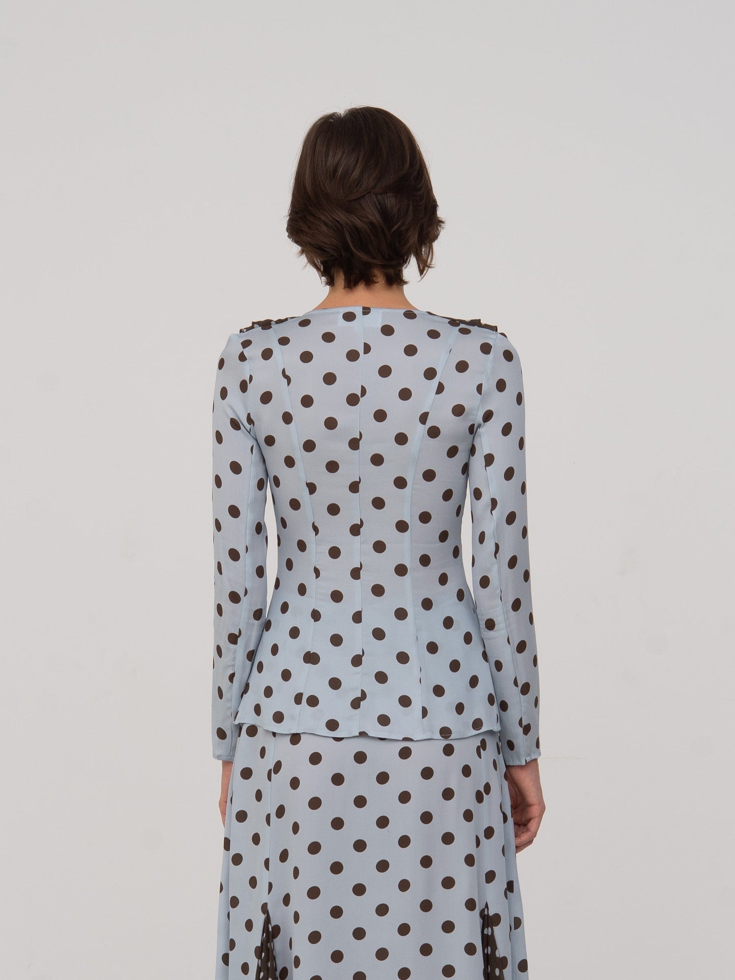 New Blue Polka Dot Blouse