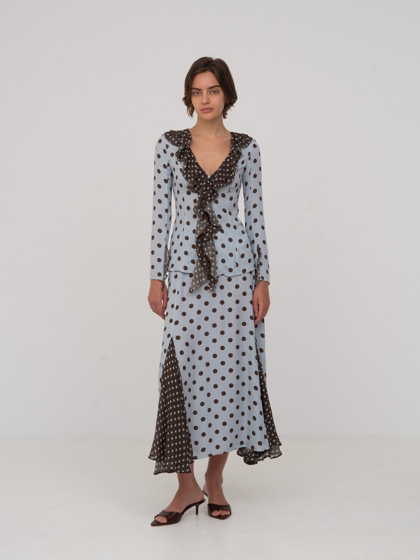 New Blue Polka Dot Blouse