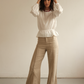 Aire Linen Flare Leg Pants | Mocha Latte