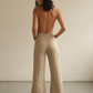 Aire Linen Flare Leg Pants | Mocha Latte