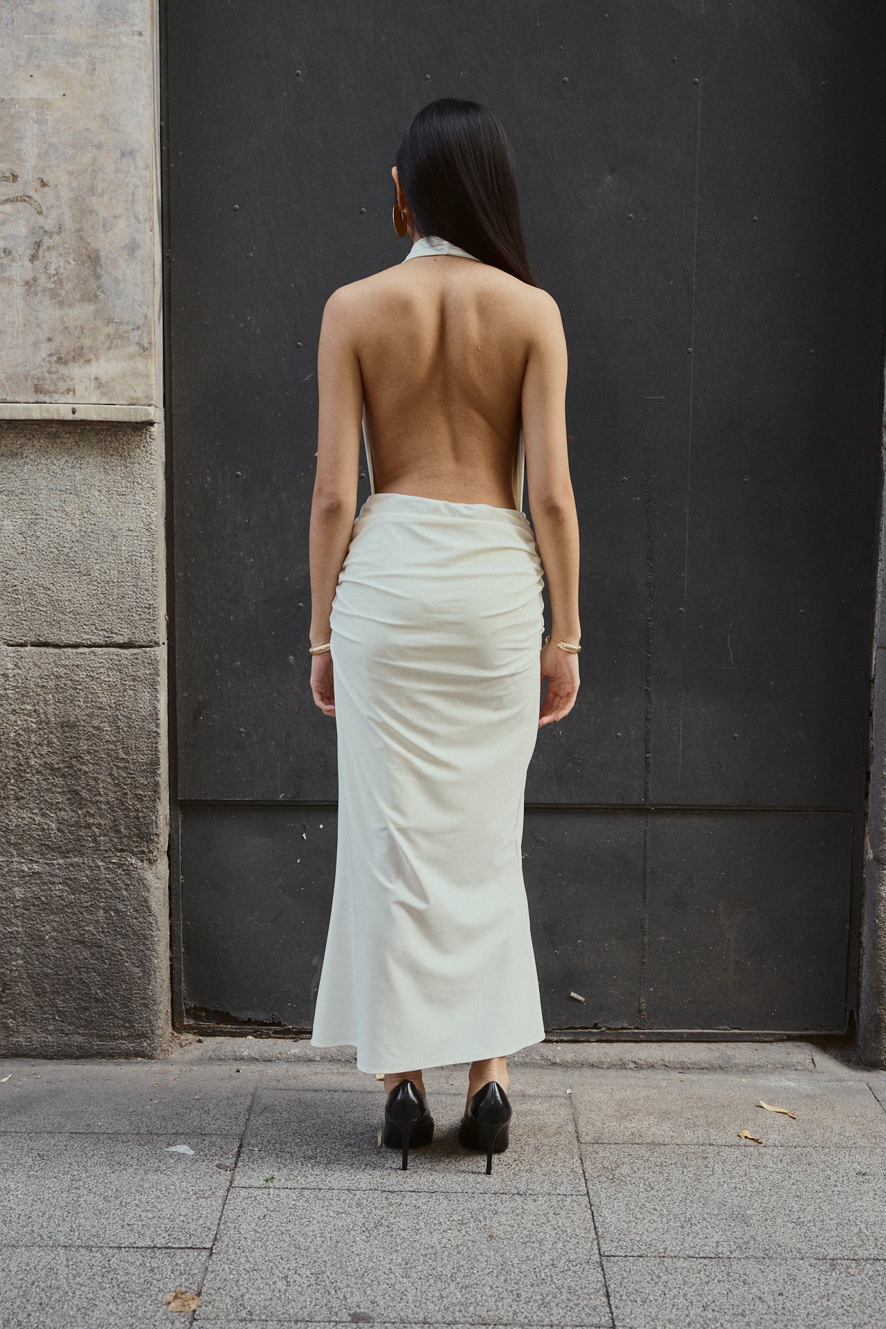 Side Ruched Detail Skirt (Limited Edition) White - Blanca