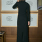 Maxi Dress with High Neck in Merino Wool (Limited Edition) - Black - Catalina