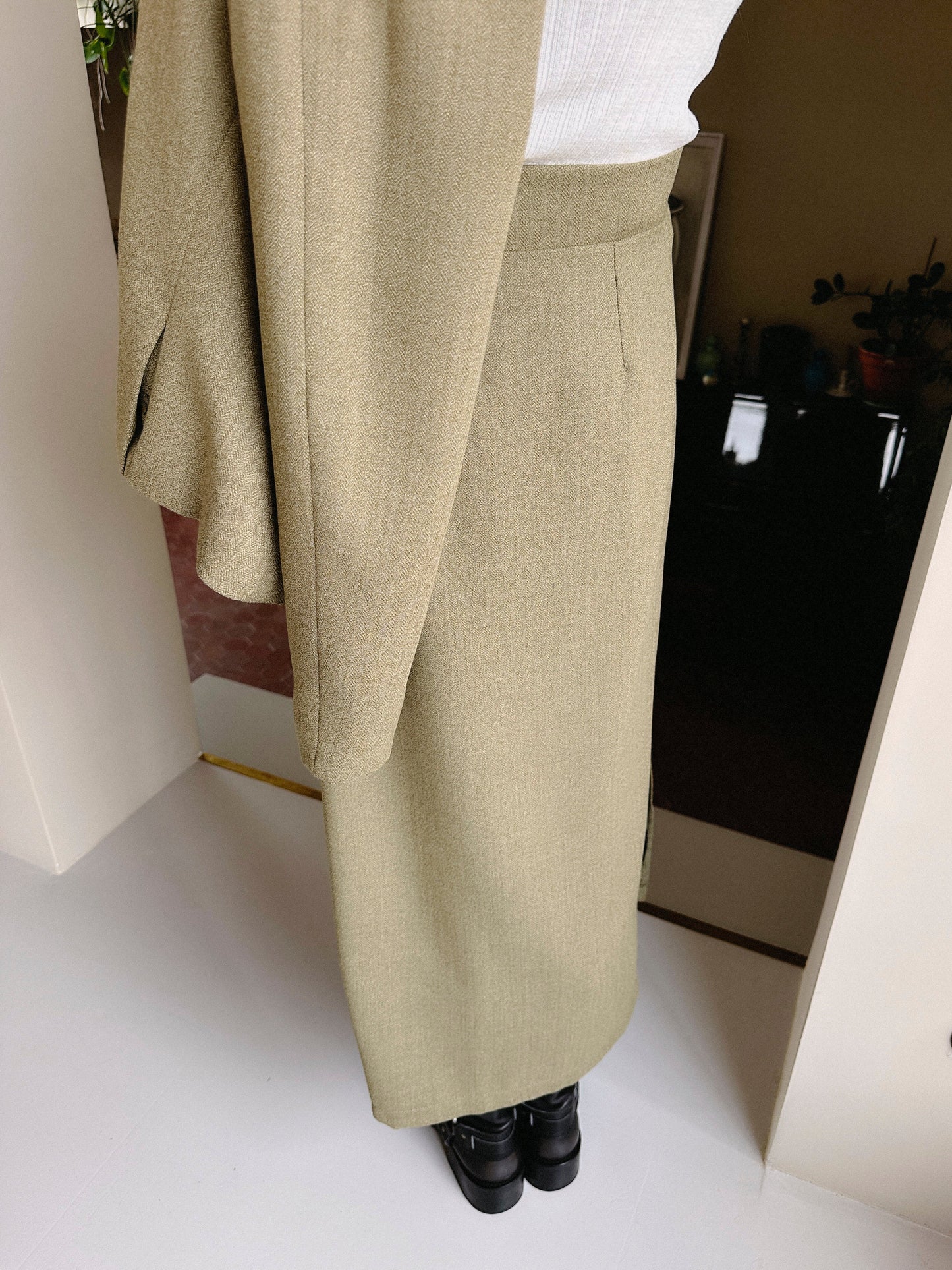 Olive Green Wool Flap