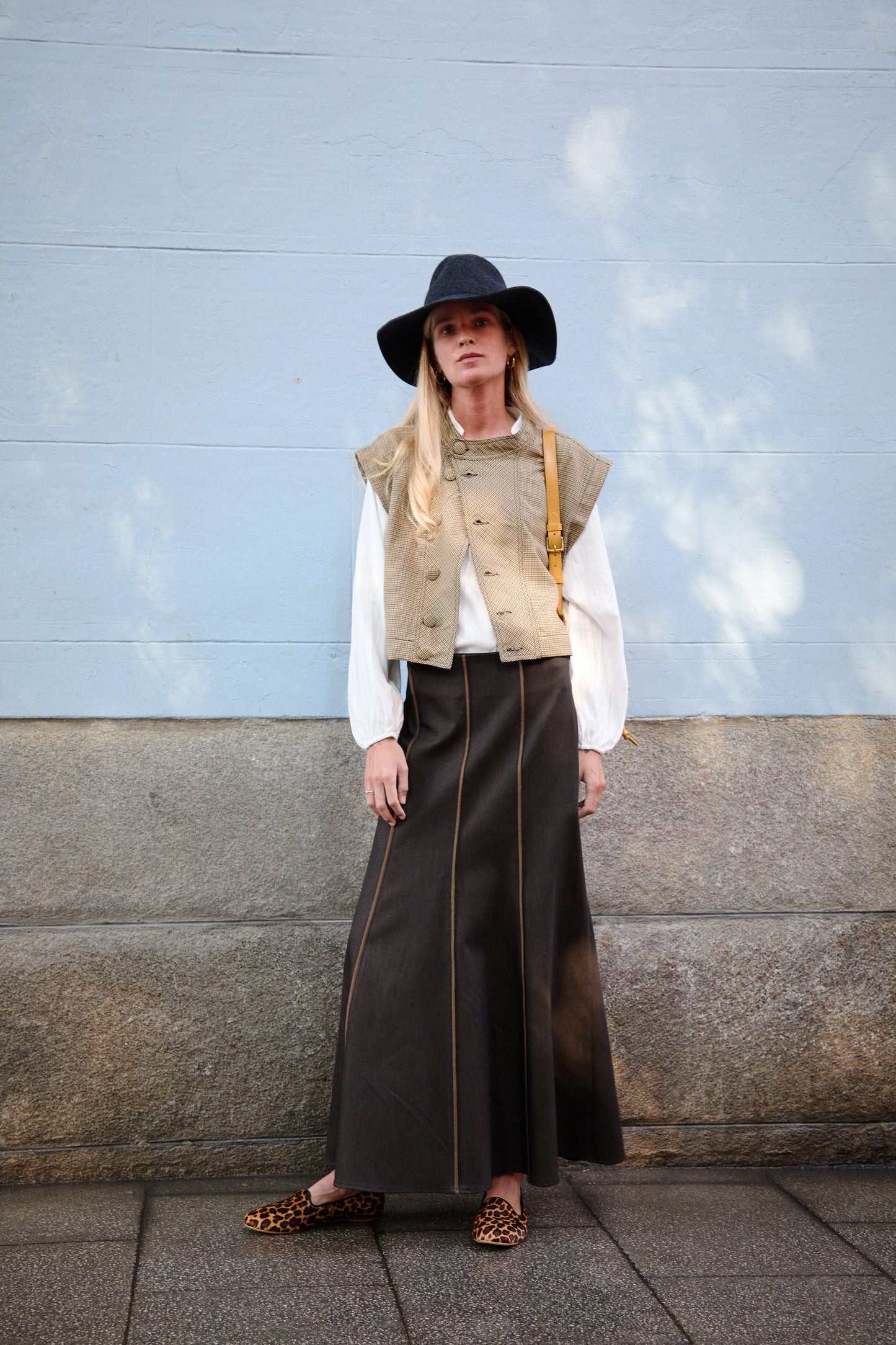 Brown Denim Skirt