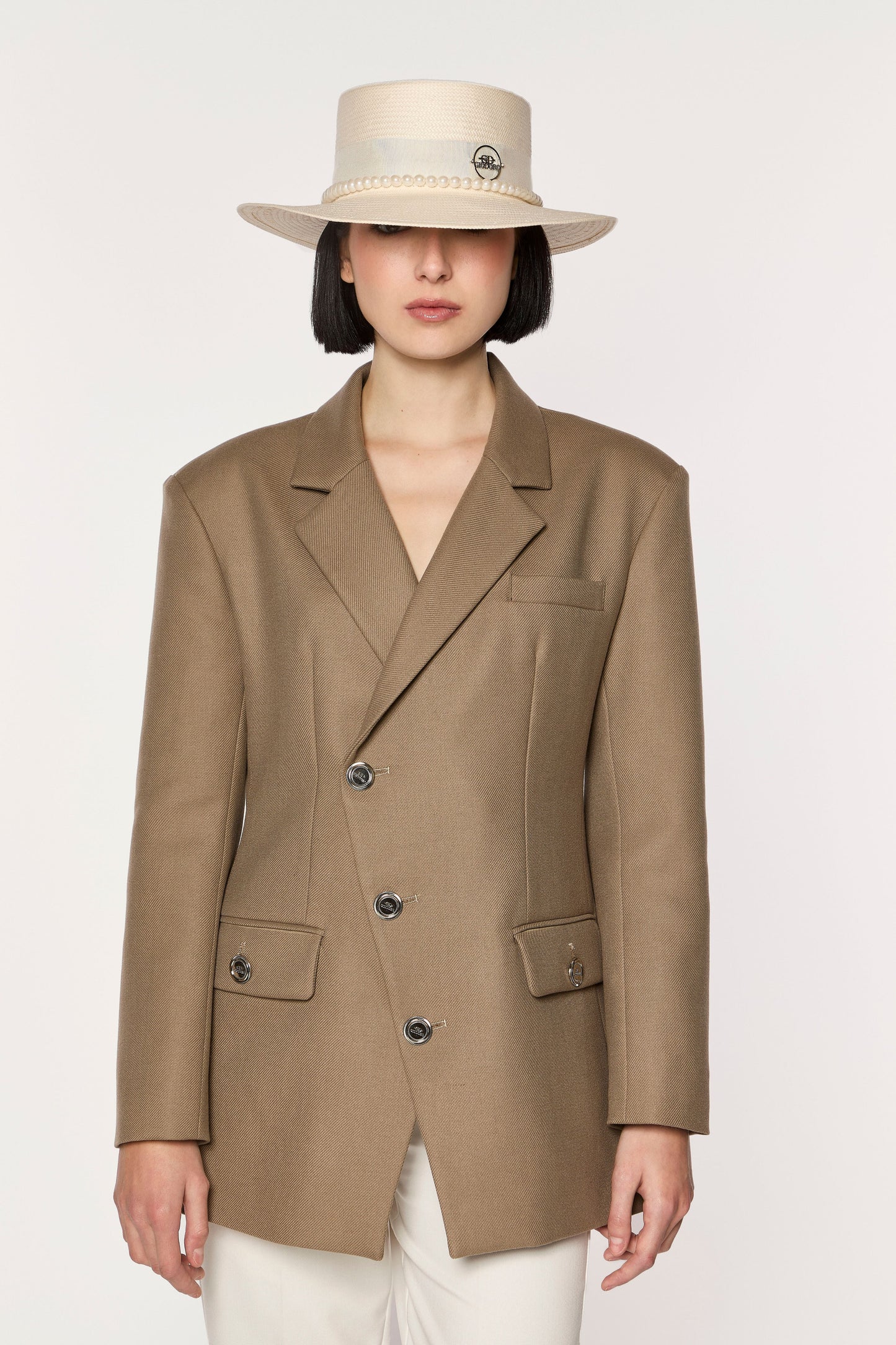 Gianza Taupe Wool Blazer