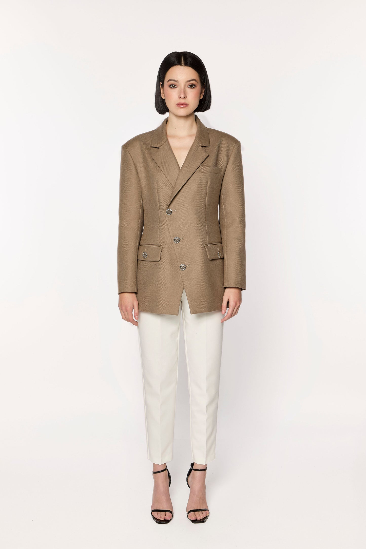 Gianza Taupe Wool Blazer