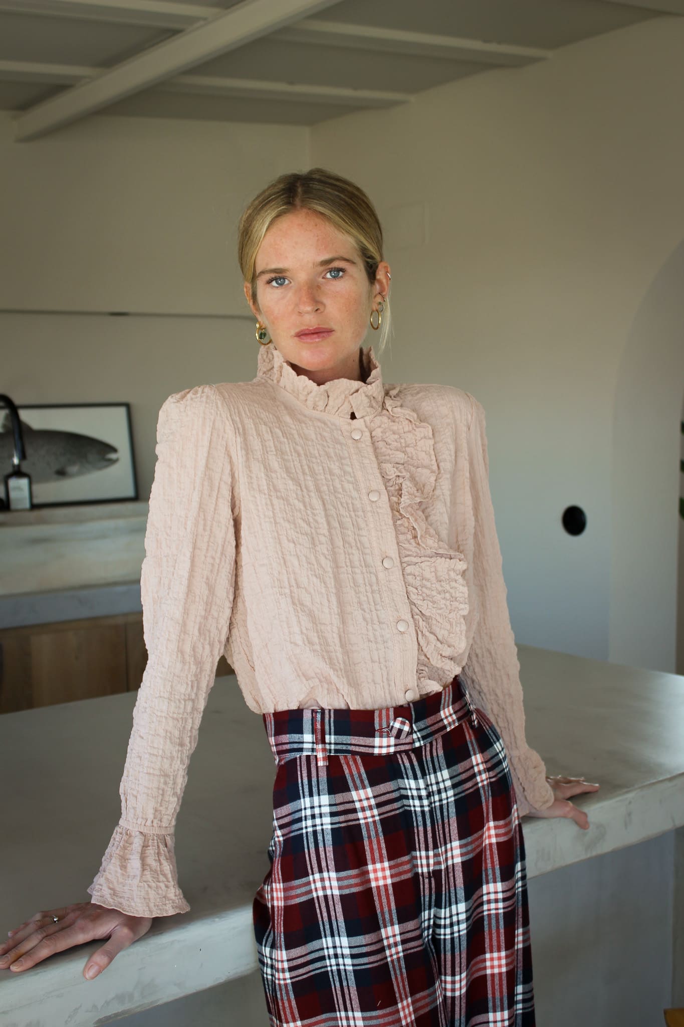 Pink Ruffle Blouse