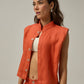 Muse Linen Vest | Deep Orange